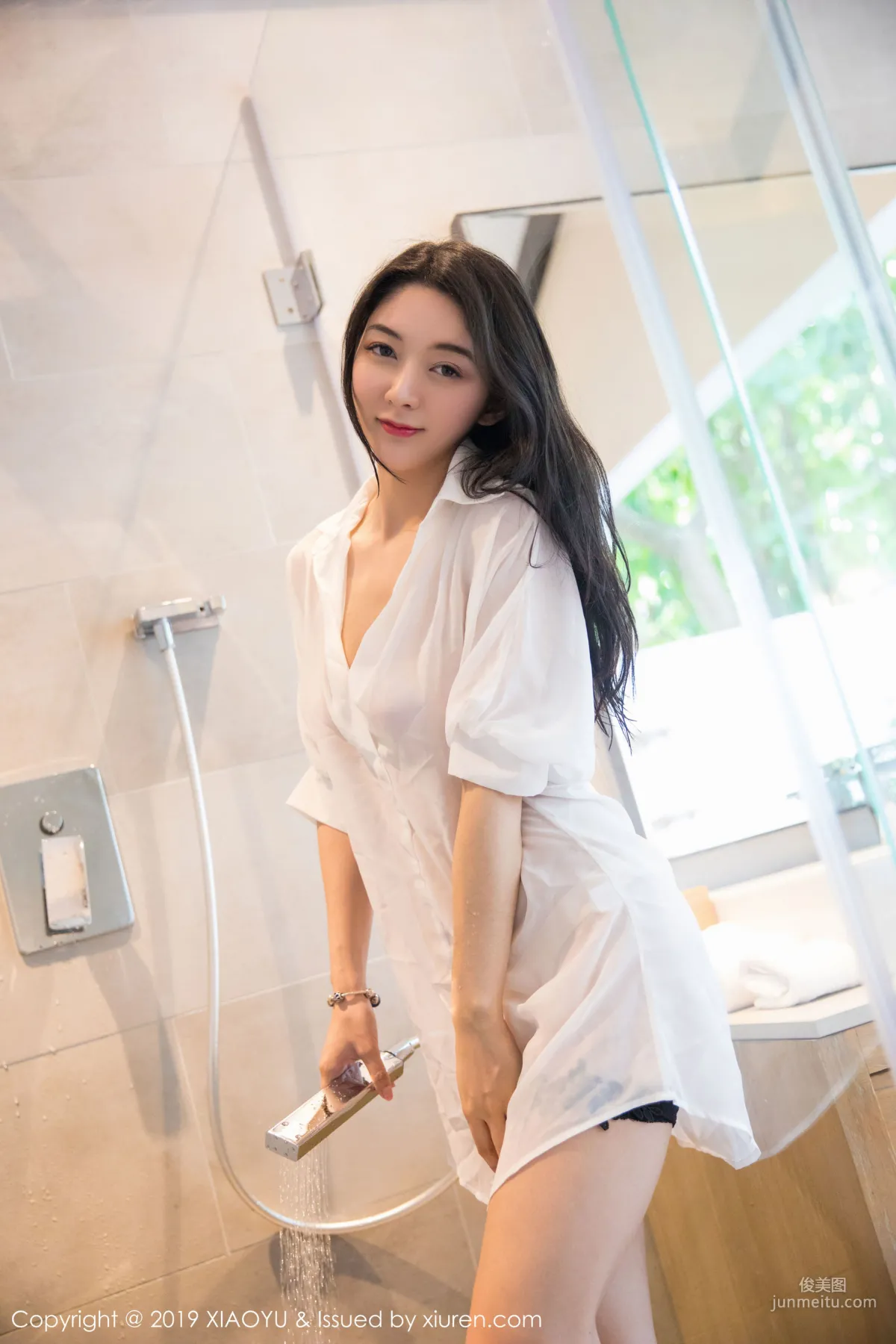 Angela Xiao Reba White Lace and Wet Shirt in Bathroom [XIAOYU] Vol.211 Photo Set photo 59