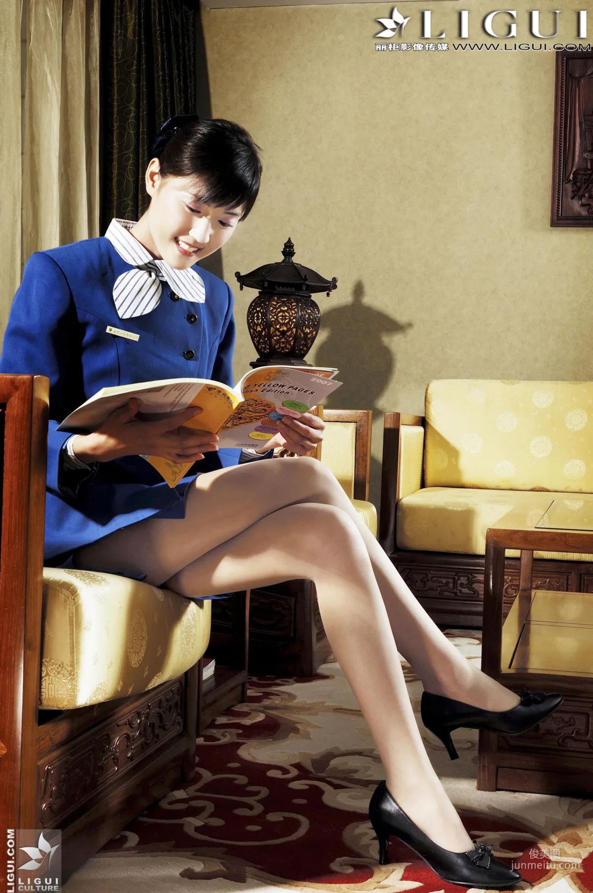 Model Ting Ting Flight Attendant Series [Ligui] Beautiful Legs and Feet Photos photo 2