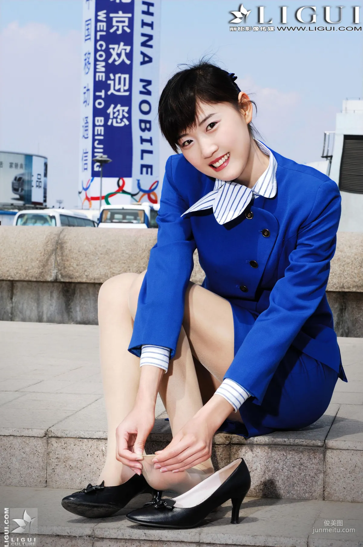 Model Ting Ting Flight Attendant Series [Ligui] Beautiful Legs and Feet Photos photo 29
