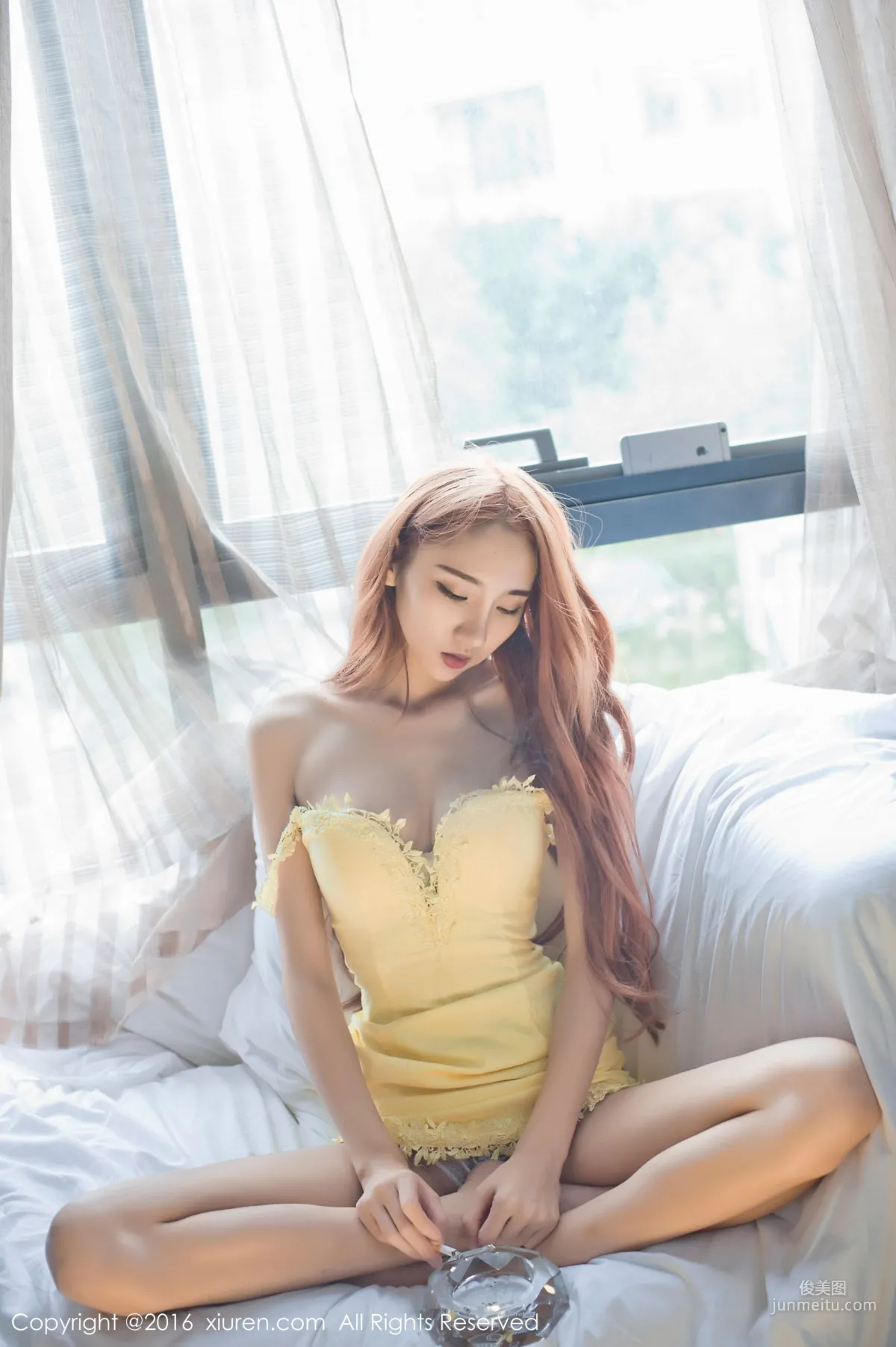 Beautiful Singer @wuli Yan Su Pink Lingerie, Lace Nightgown and Vacuum Suspenders [XiuRen] No.619 Photo Set photo 38