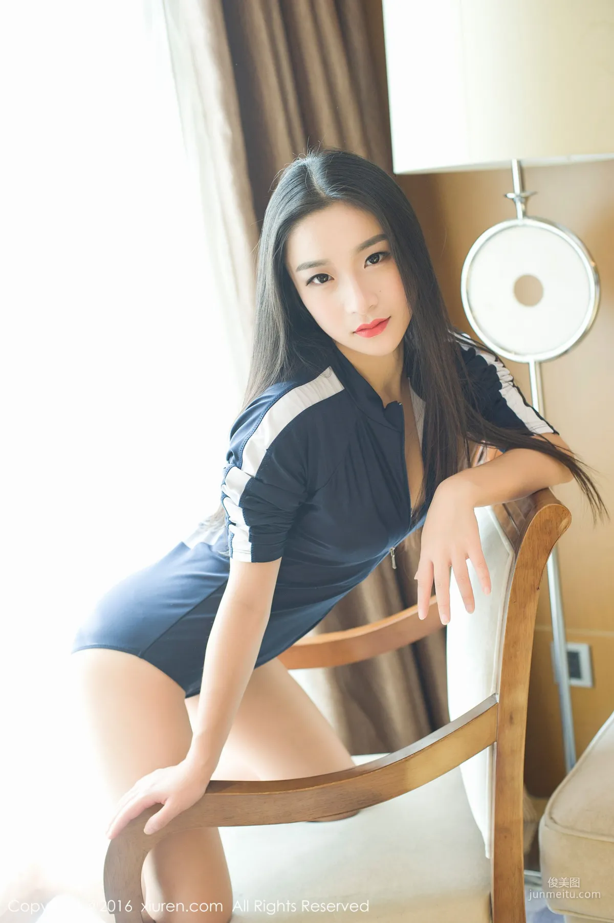 Qimeng Cherish, High-Cut School Uniform with Leopard Print, Vacuum Bath Towel [XiuRen] No.645 Photo Set photo 42