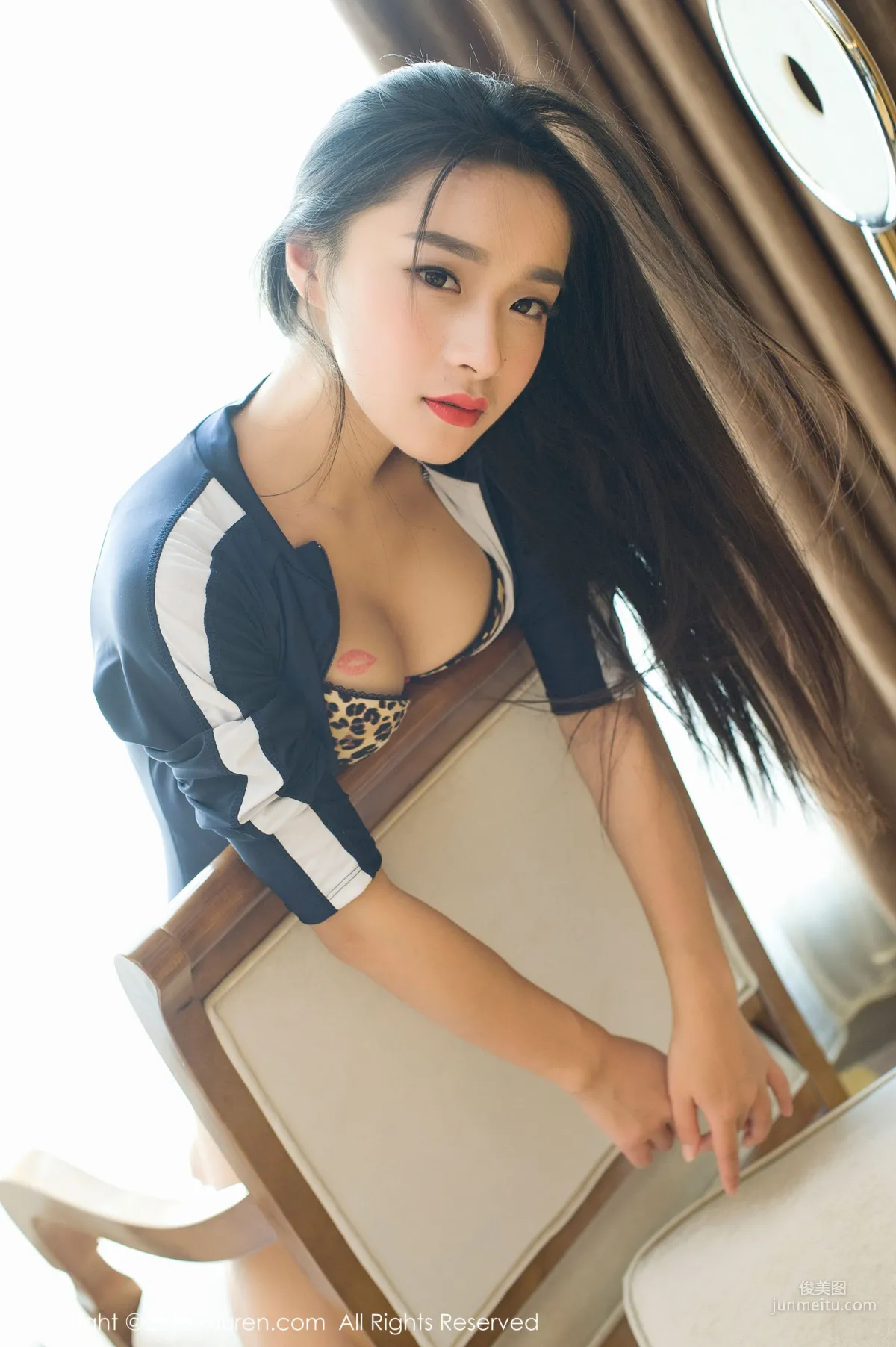 Qimeng Cherish, High-Cut School Uniform with Leopard Print, Vacuum Bath Towel [XiuRen] No.645 Photo Set photo 57