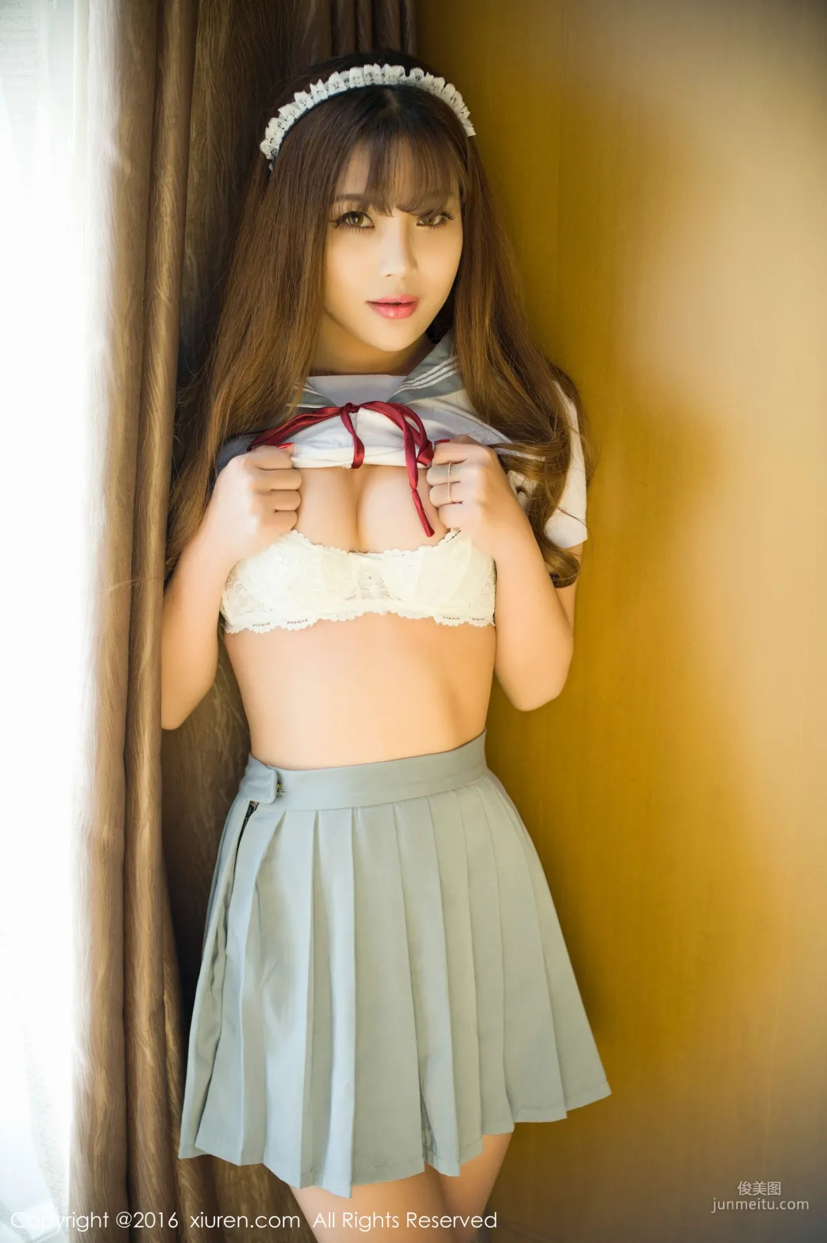 Zhou Yuran, High School Uniform Outdoor Big Bust, Classic Japanese School Uniform [XiuRen] No.651 Photo Set photo 23