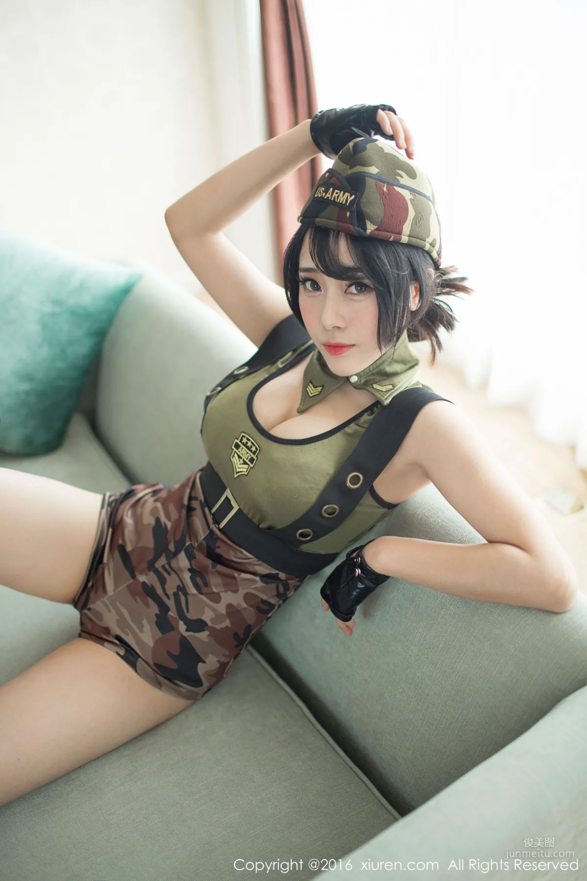 Dou Douliang Youlina, Camouflage Suit + Bathroom Series [XiuRen] No.519 Photo Set photo 15
