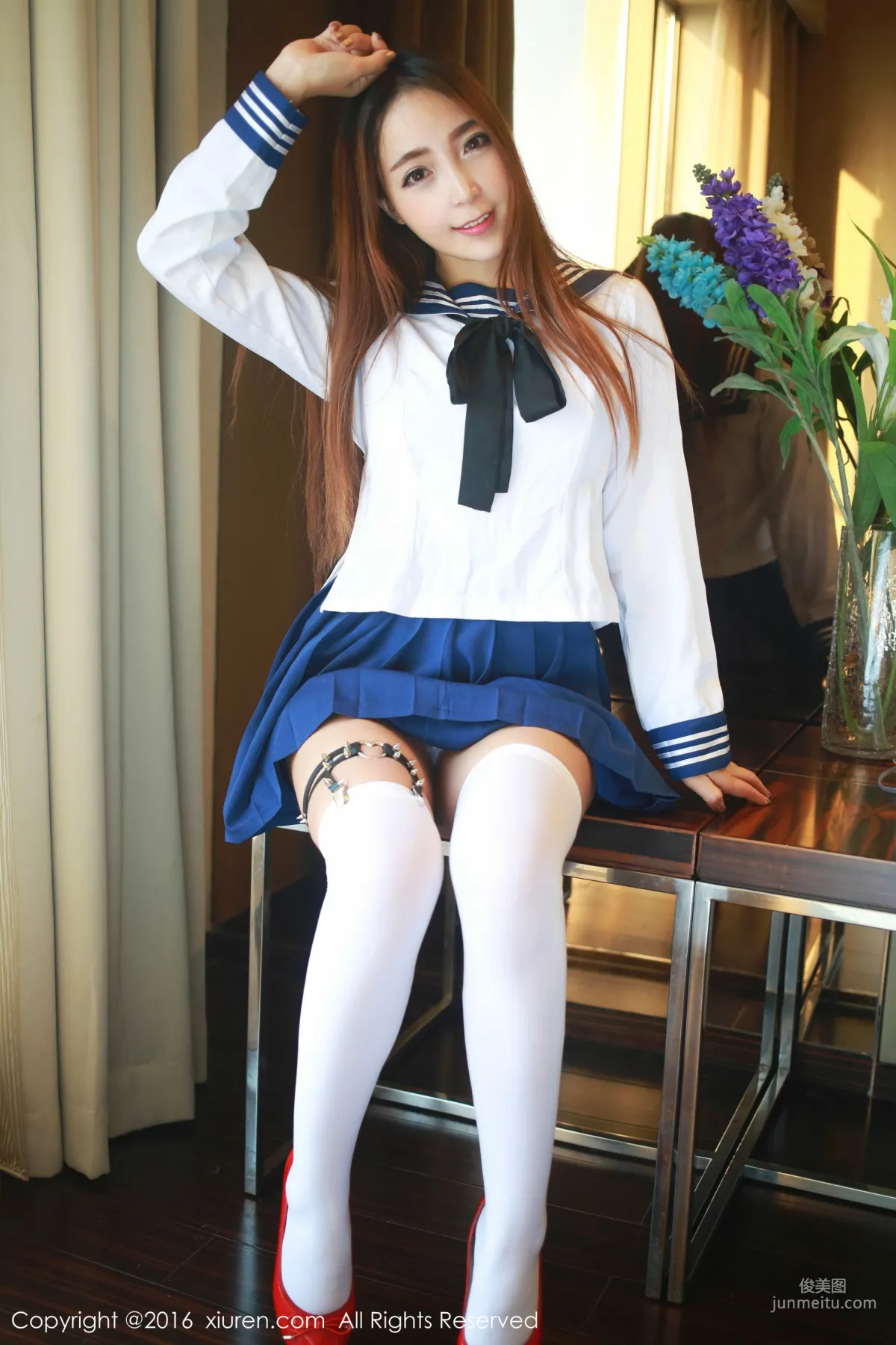 Huang Xinyuan, Student Uniform Seduction + Bandeau Lingerie [XiuRen] No.486 Photo Set photo 5