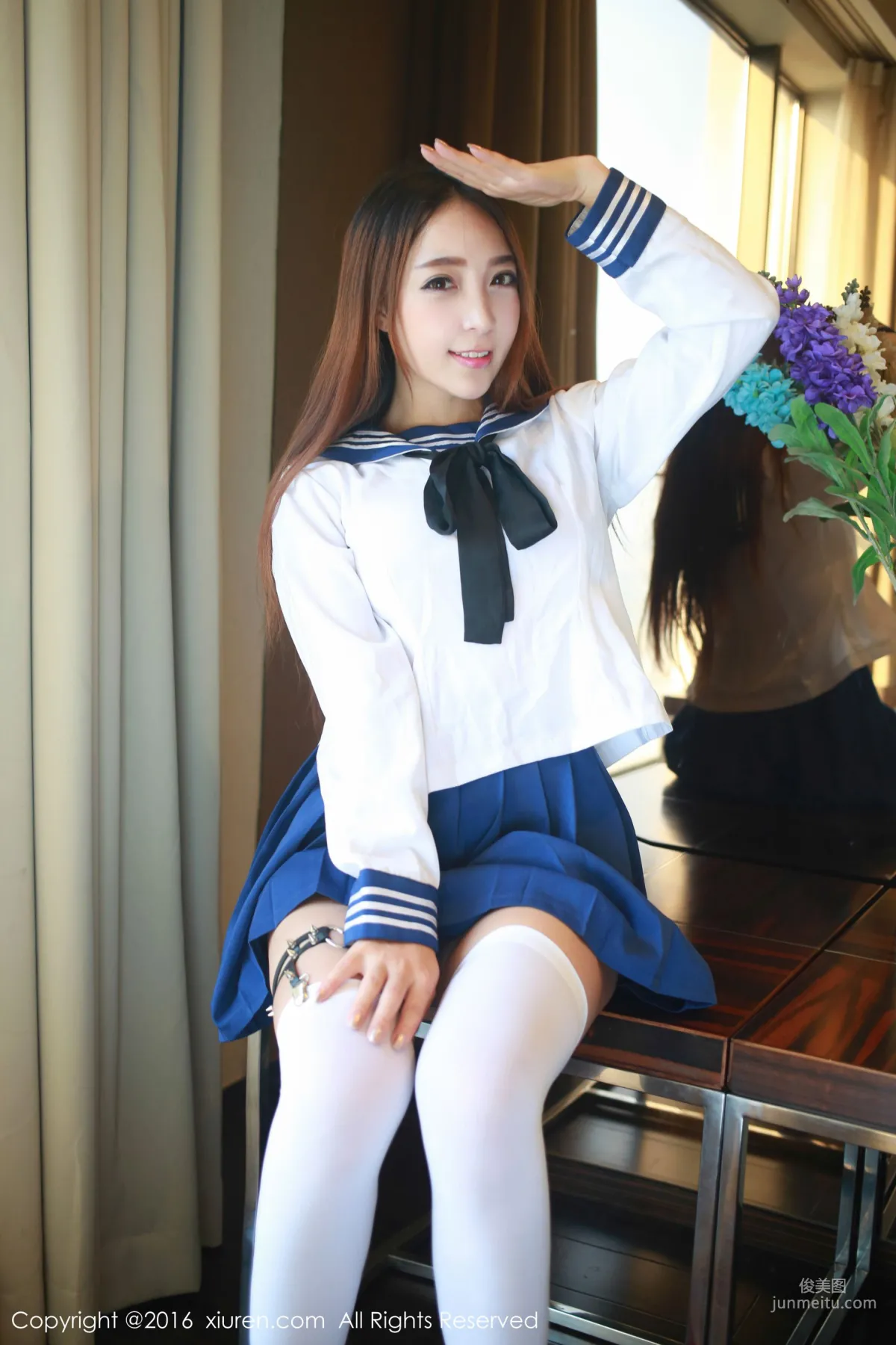 Huang Xinyuan, Student Uniform Seduction + Bandeau Lingerie [XiuRen] No.486 Photo Set photo 7