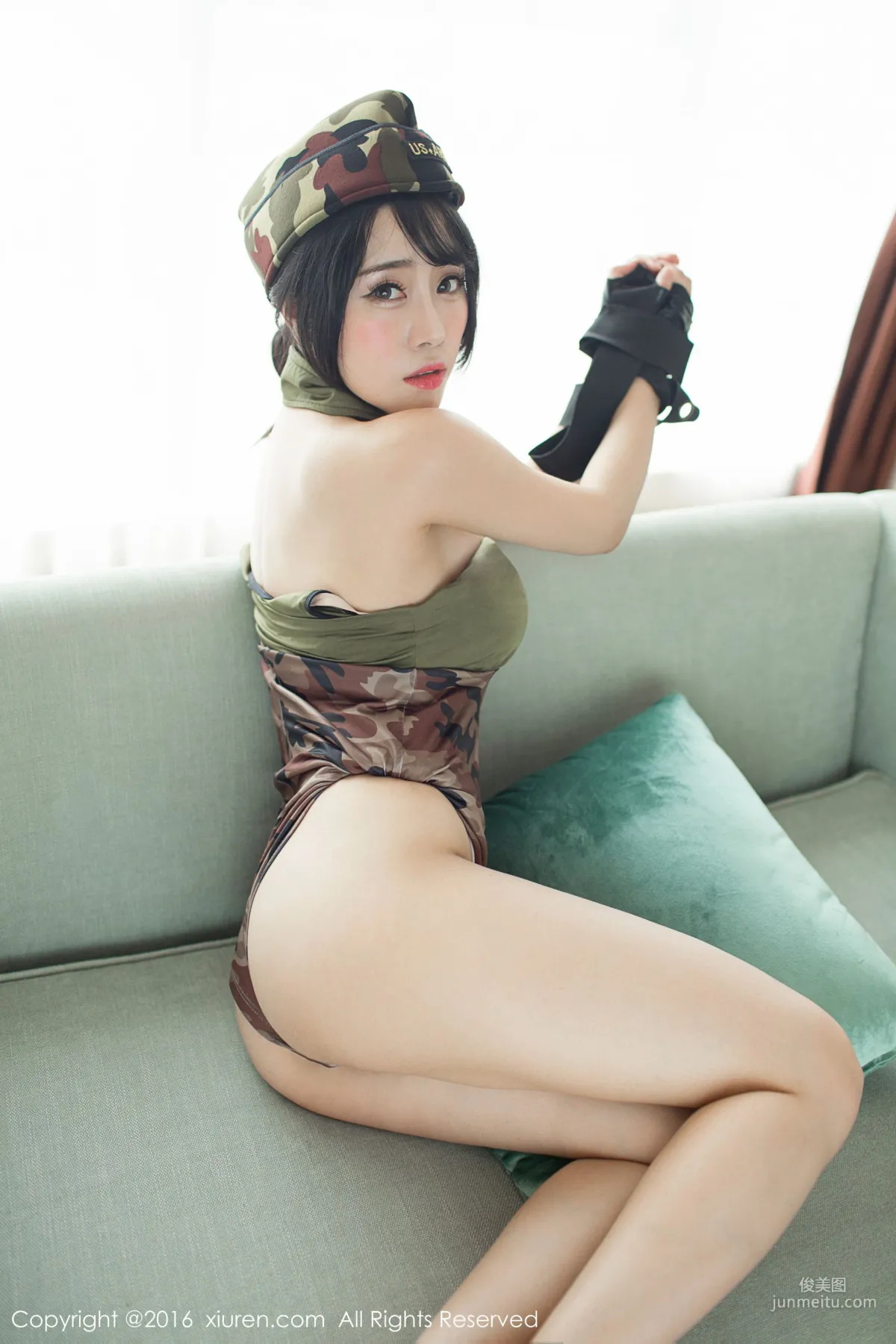 Dou Douliang Youlina, Camouflage Suit + Bathroom Series [XiuRen] No.519 Photo Set photo 29