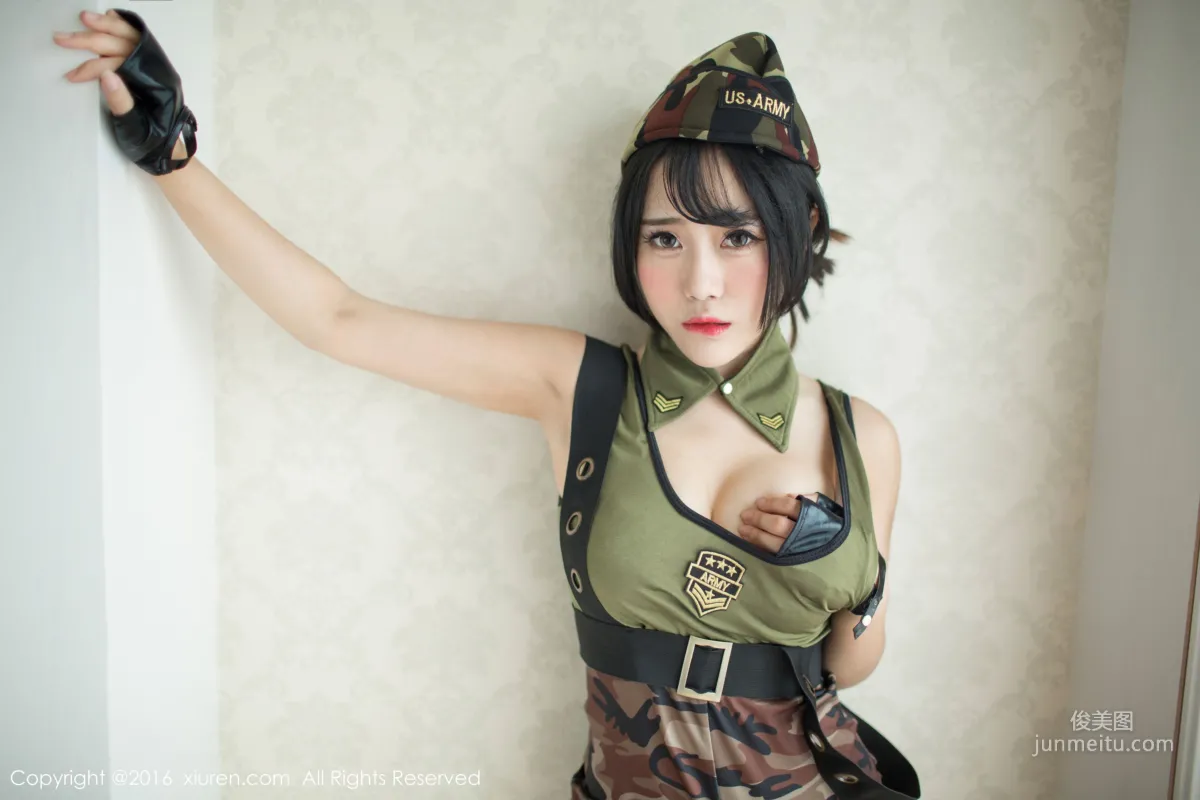 Dou Douliang Youlina, Camouflage Suit + Bathroom Series [XiuRen] No.519 Photo Set photo 9