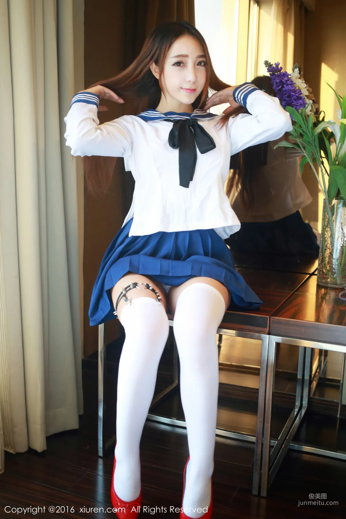 Huang Xinyuan, Student Uniform Seduction + Bandeau Lingerie [XiuRen] No.486 Photo Set photo 6