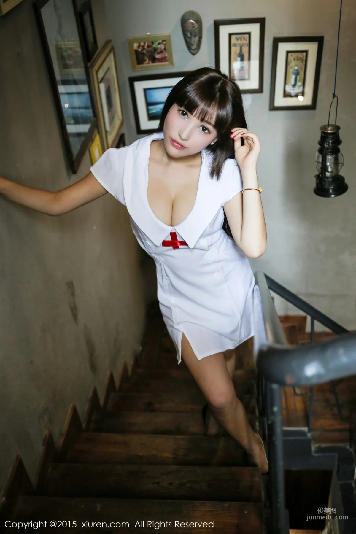 Nic Nikeke White Tank Top + Nurse Outfit [XiuRen] No.389 Photo Set photo 62