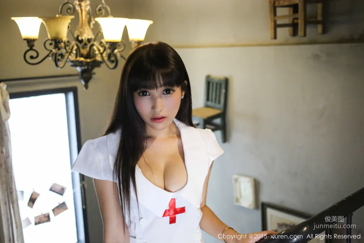 Nic Nikeke White Tank Top + Nurse Outfit [XiuRen] No.389 Photo Set photo 78