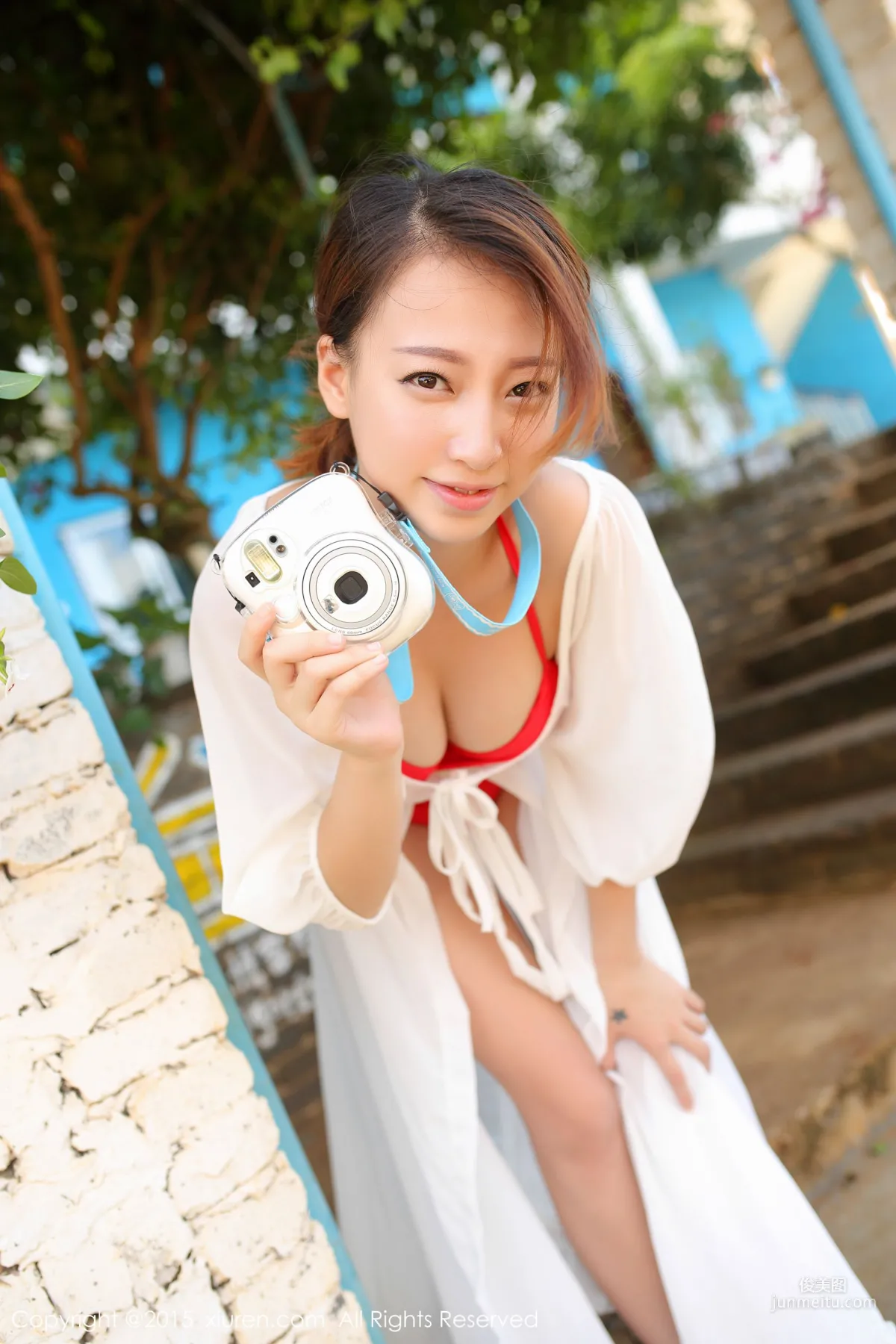 Lili Lily, Weizhou Island Travel Shoot, Long Skirt + School Swimsuit, [XiuRen] No.399, Photo Set photo 3