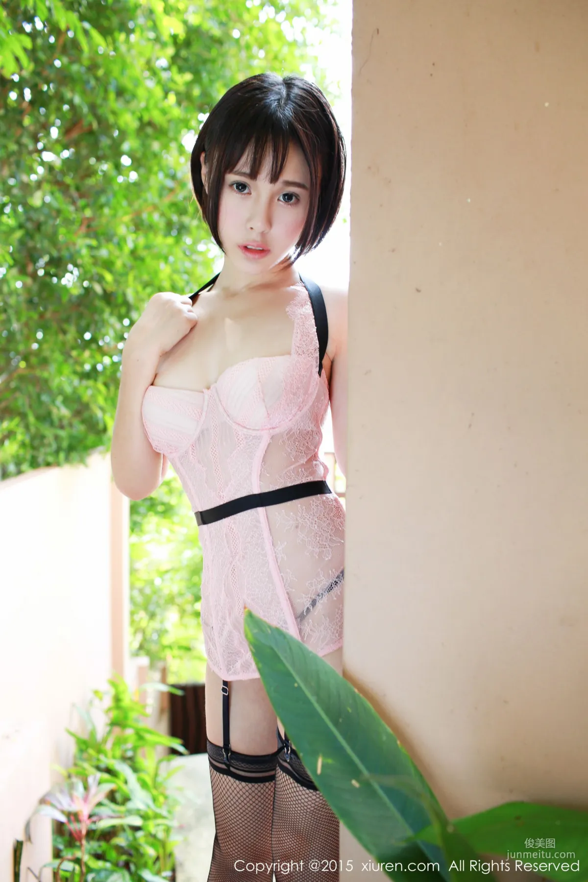Evelyn Ai Li See-Through Lace + Black Fishnet Stockings [XiuRen] No.442 Photo Set photo 39
