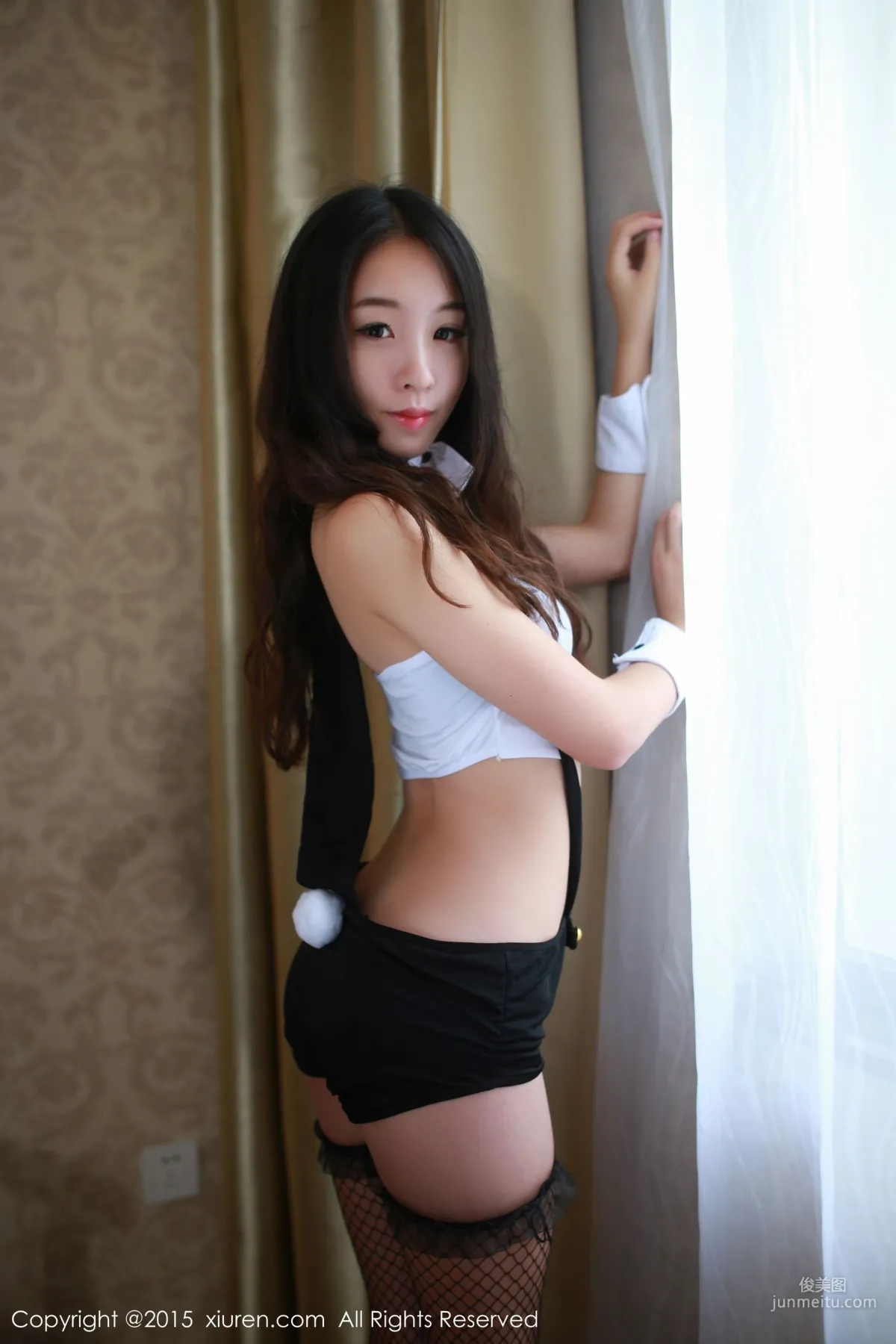 Zixuan Crystal, Dress + Hot Pants + Fishnet Stockings Uniform [XiuRen] No.347 Photo Set photo 43