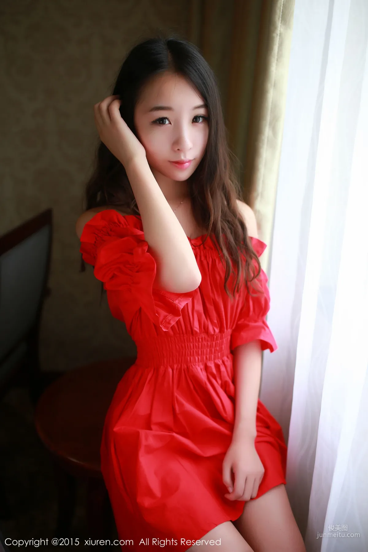 Zixuan Crystal, Dress + Hot Pants + Fishnet Stockings Uniform [XiuRen] No.347 Photo Set photo 7