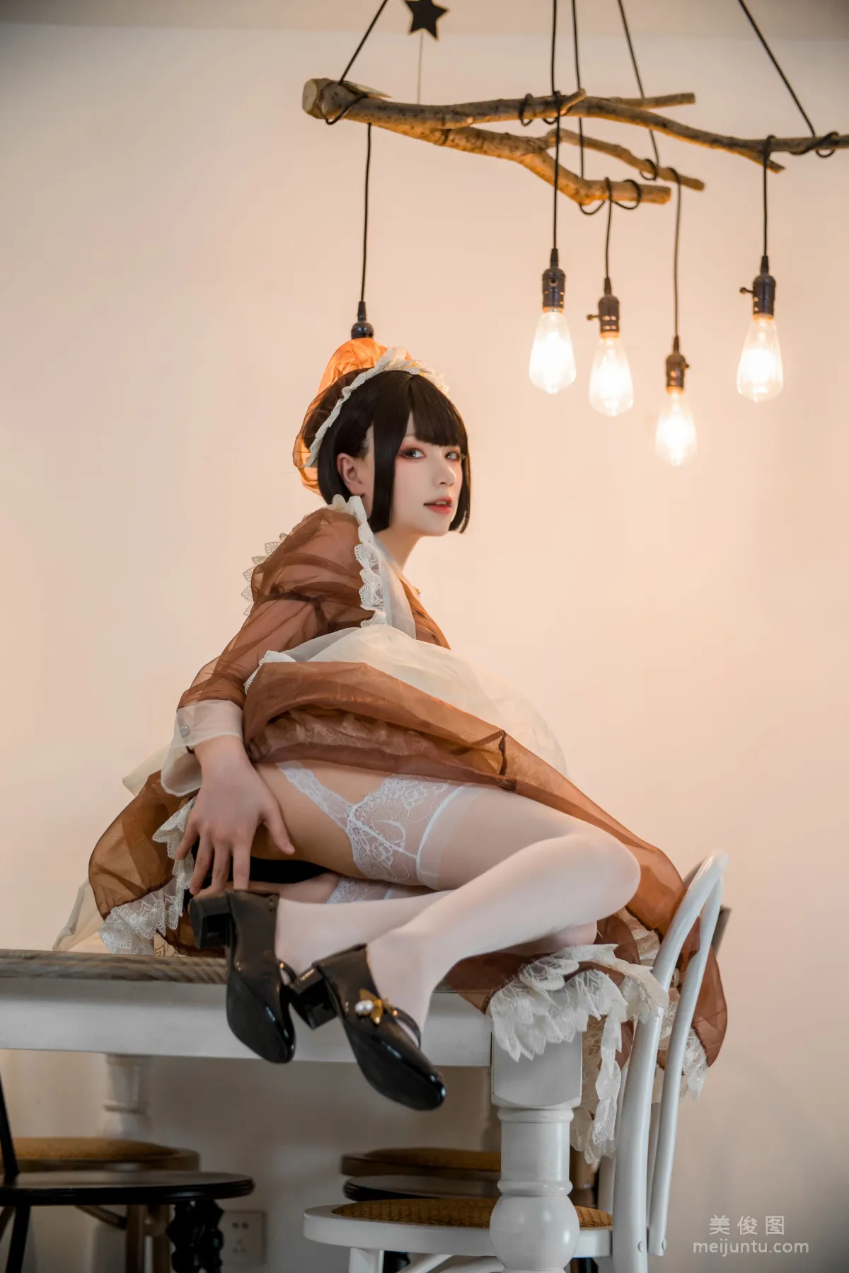Coser Qisikuai wii Brown Transparent Dress Maid Photo Set photo 27