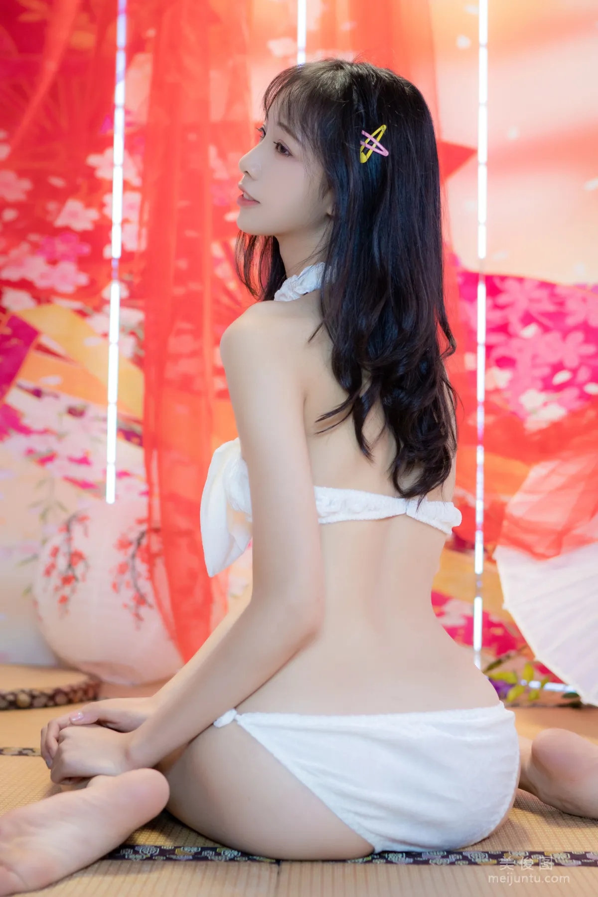 [Web Celebrity Coser] Xi Gua, White Cat Lingerie, Photo Set photo 31