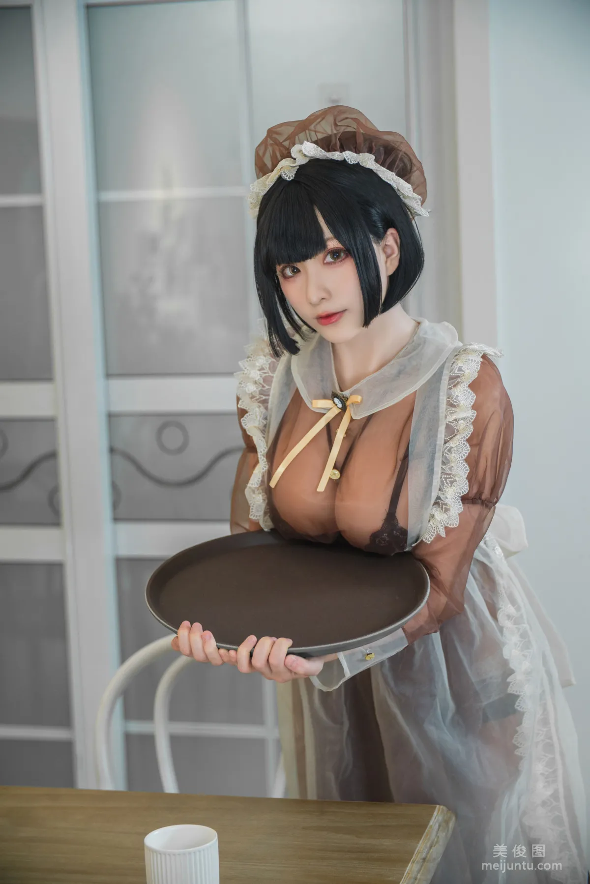 Coser Qisikuai wii Brown Transparent Dress Maid Photo Set photo 30