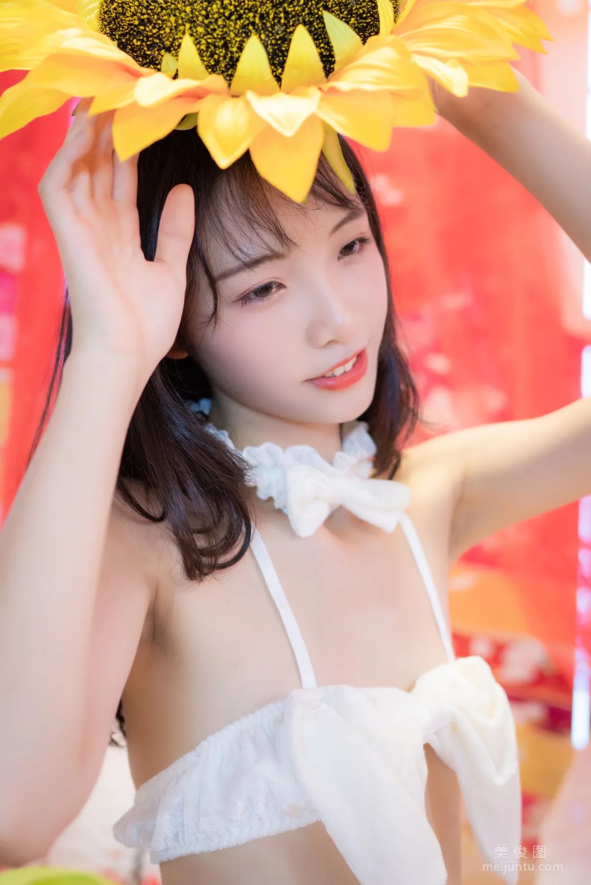 [Web Celebrity Coser] Xi Gua, White Cat Lingerie, Photo Set photo 4