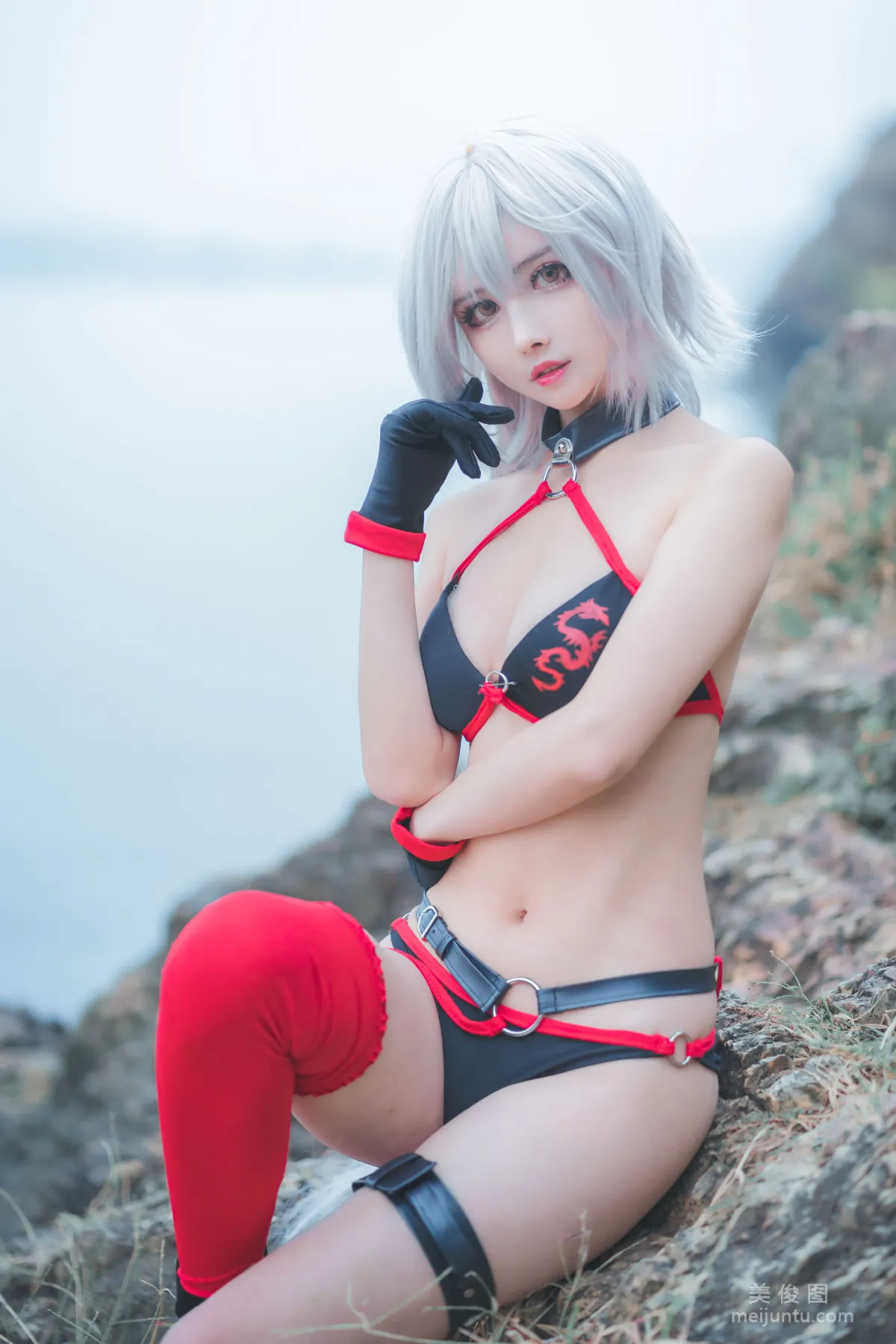 COS Beauty rioko Liang Liangzi, Swimsuit Black Jeanne Photo Set photo 8