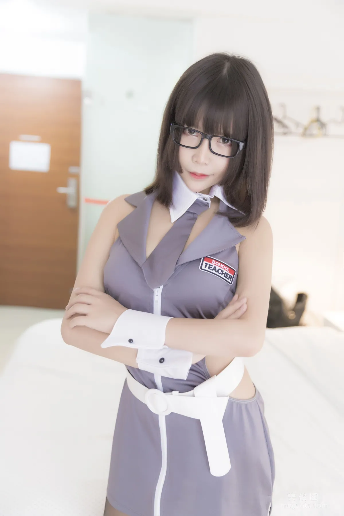 [Web Idols Coser] Baozou Mozi, Black Stockings Uniform Photo Set photo 17