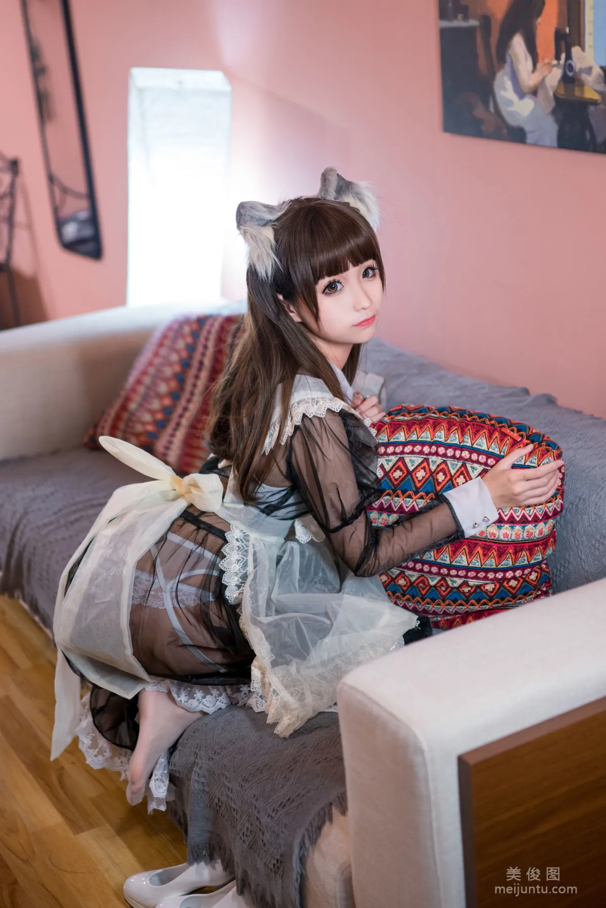 [美女Coser] 蠢沫沫 《黑透明女仆》 写真集4