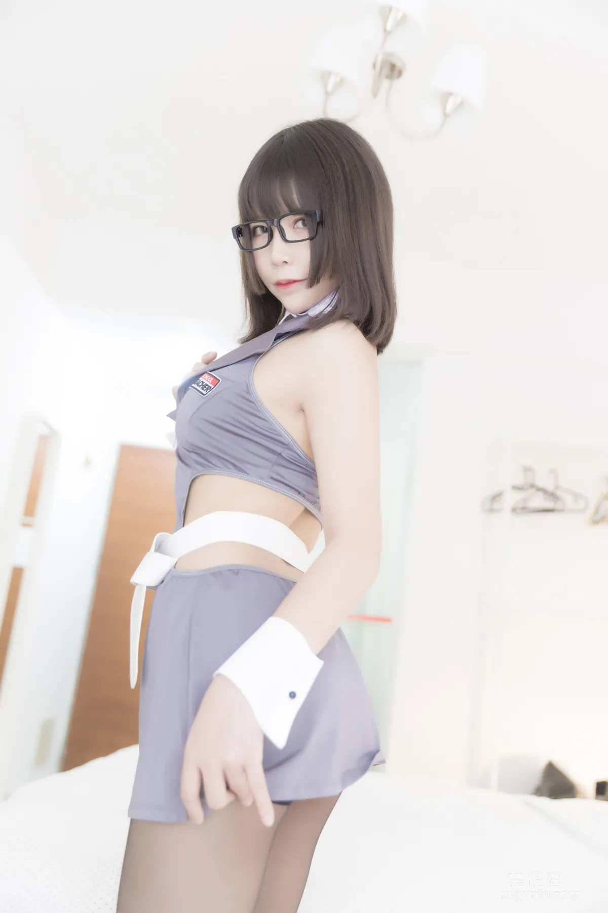 [Web Idols Coser] Baozou Mozi, Black Stockings Uniform Photo Set photo 16