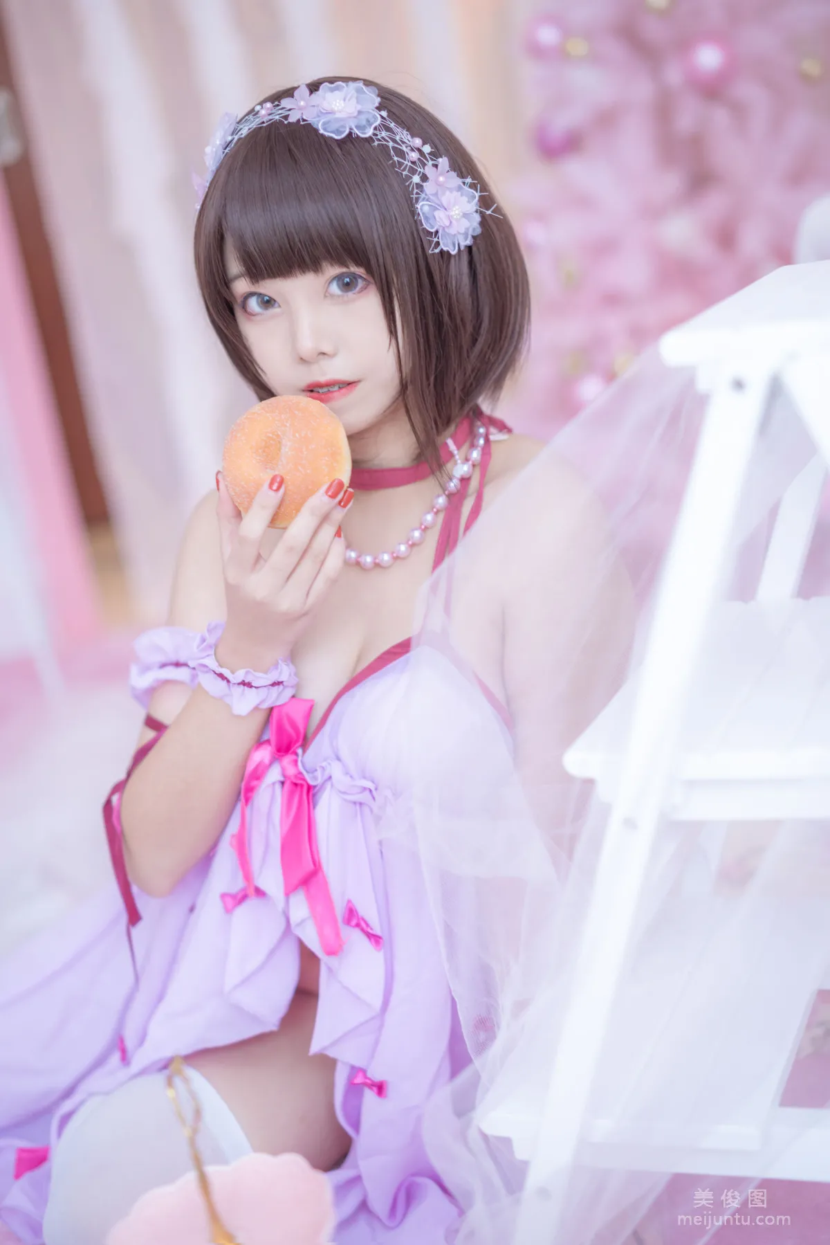 [Beautiful Coser] Mizhi Maoqiu, Kato Megumi Pajamas Photo Set photo 6