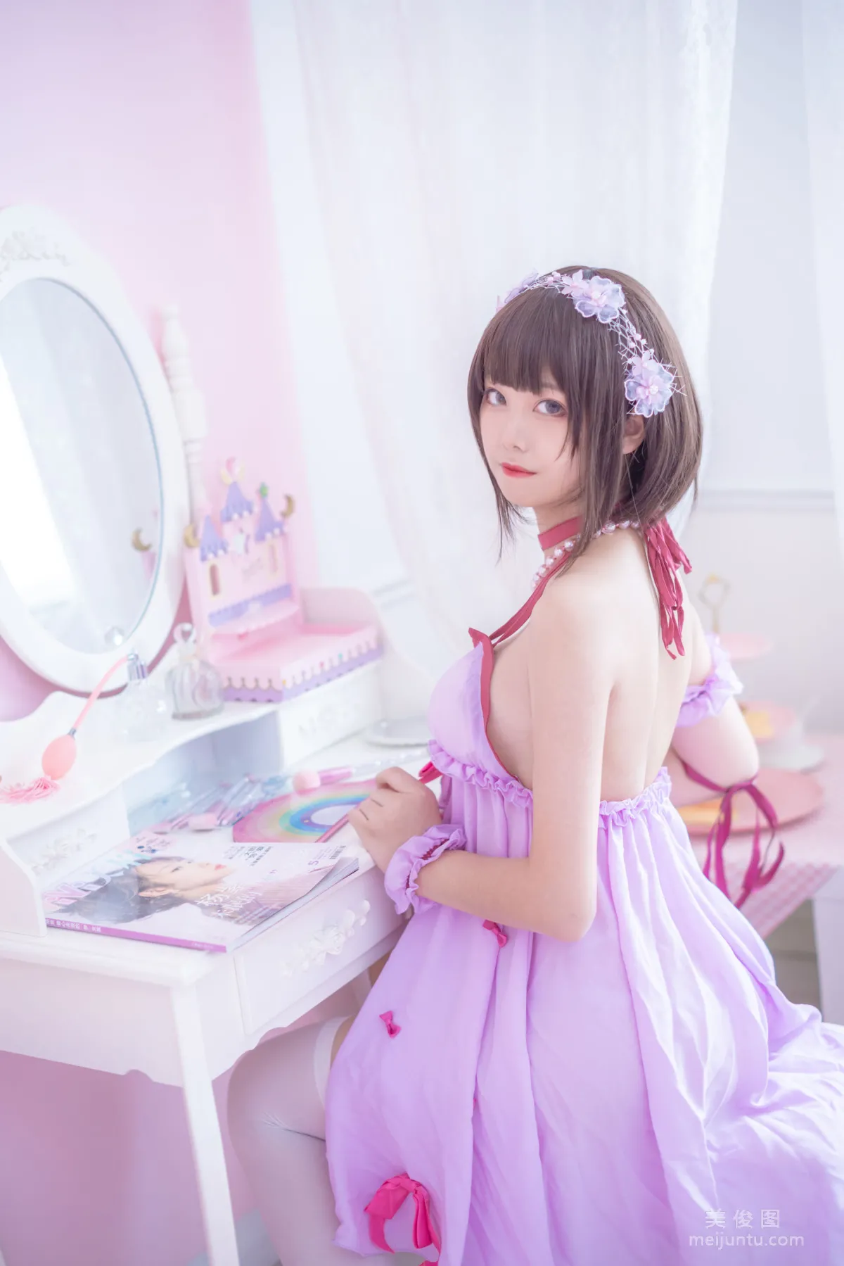 [Beautiful Coser] Mizhi Maoqiu, Kato Megumi Pajamas Photo Set photo 7