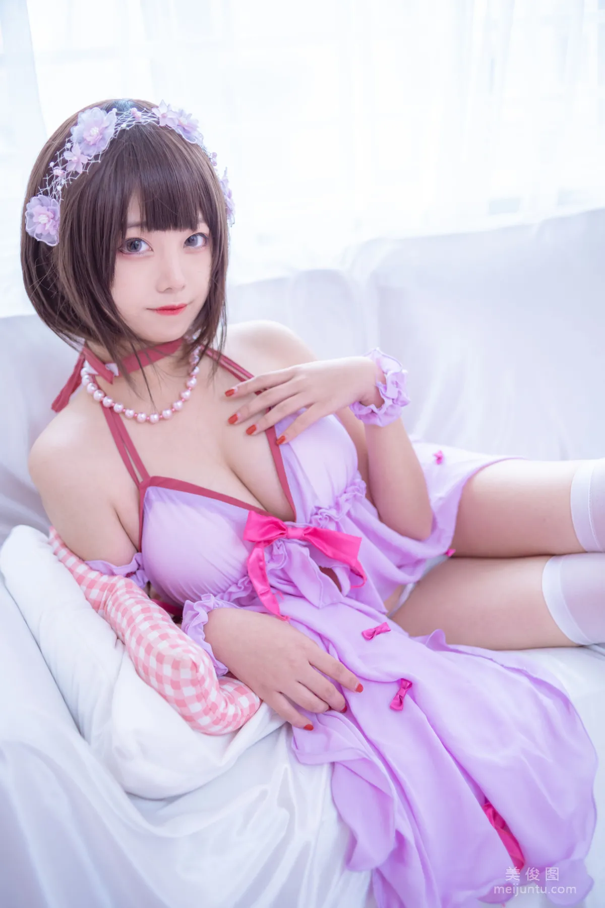 [Beautiful Coser] Mizhi Maoqiu, Kato Megumi Pajamas Photo Set photo 3
