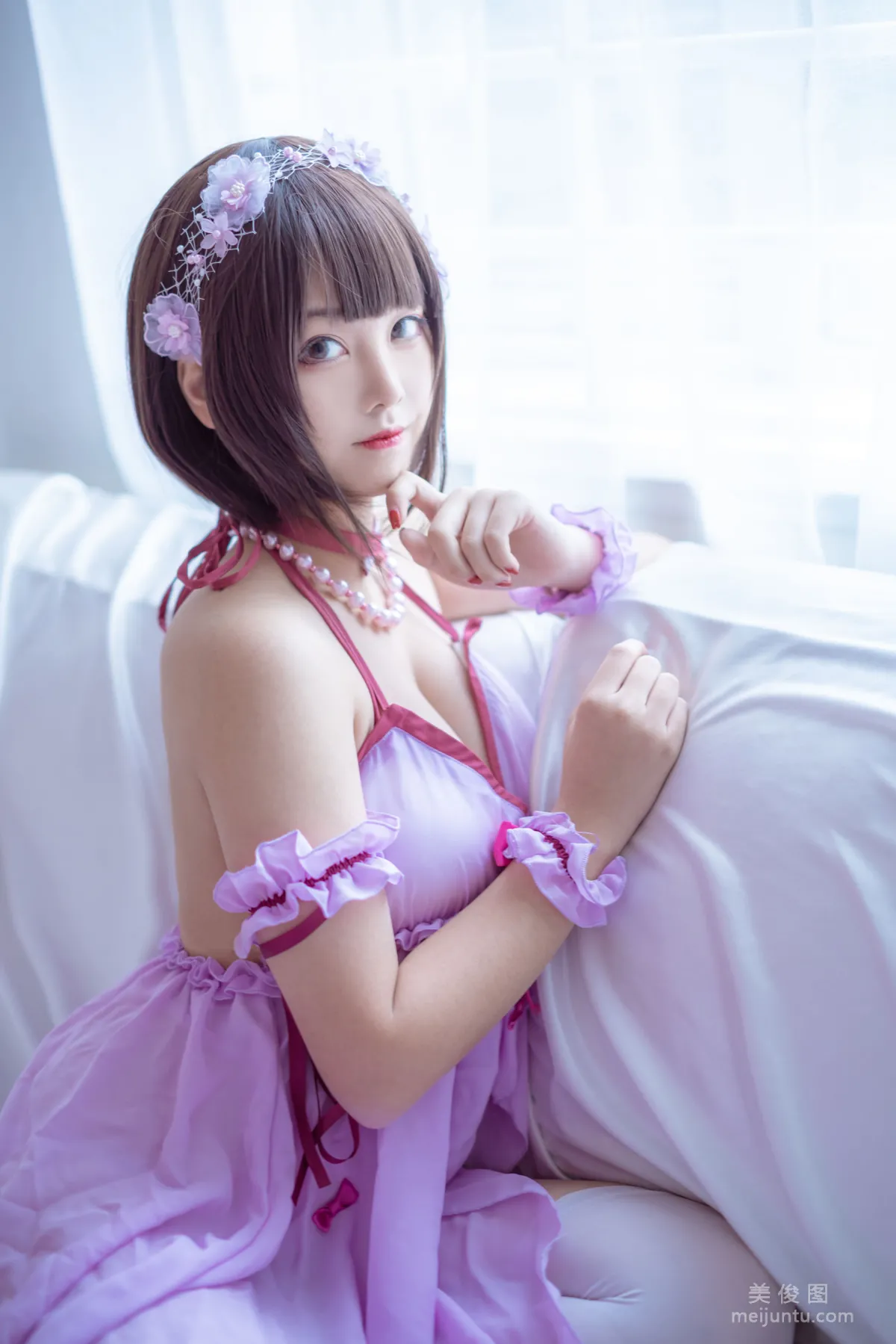 [Beautiful Coser] Mizhi Maoqiu, Kato Megumi Pajamas Photo Set photo 9