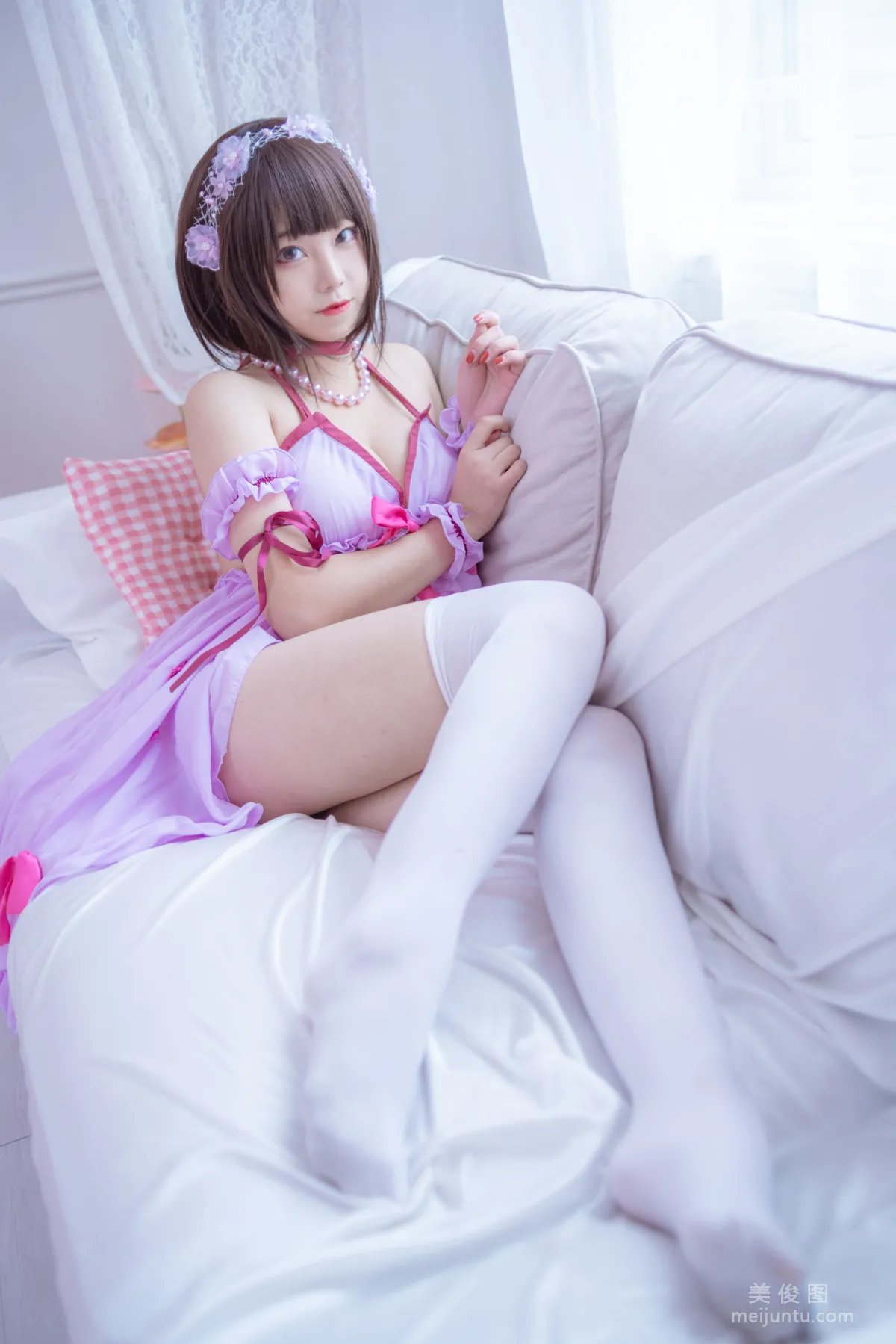 [Beautiful Coser] Mizhi Maoqiu, Kato Megumi Pajamas Photo Set photo 4