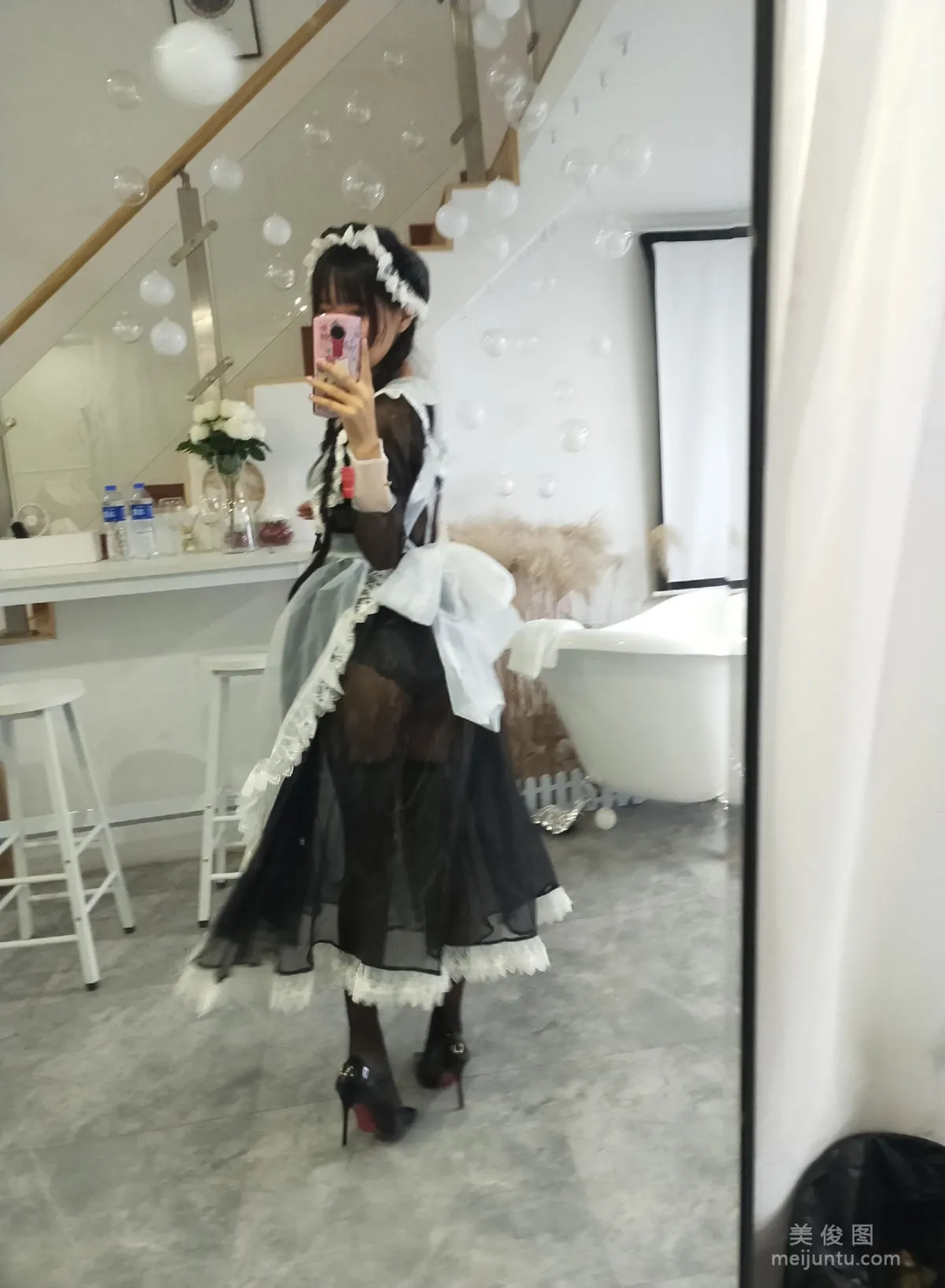 Beautiful Girl COSER Mengyaer o0 Transparent Maid Photo Set photo 2