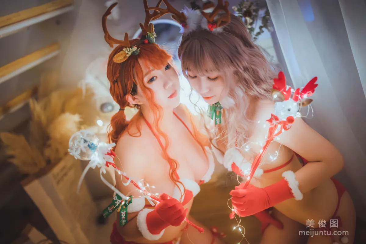 甜糖大魔王g&妖时雨harukaze 《圣诞恋歌双人麋鹿》 写真集9