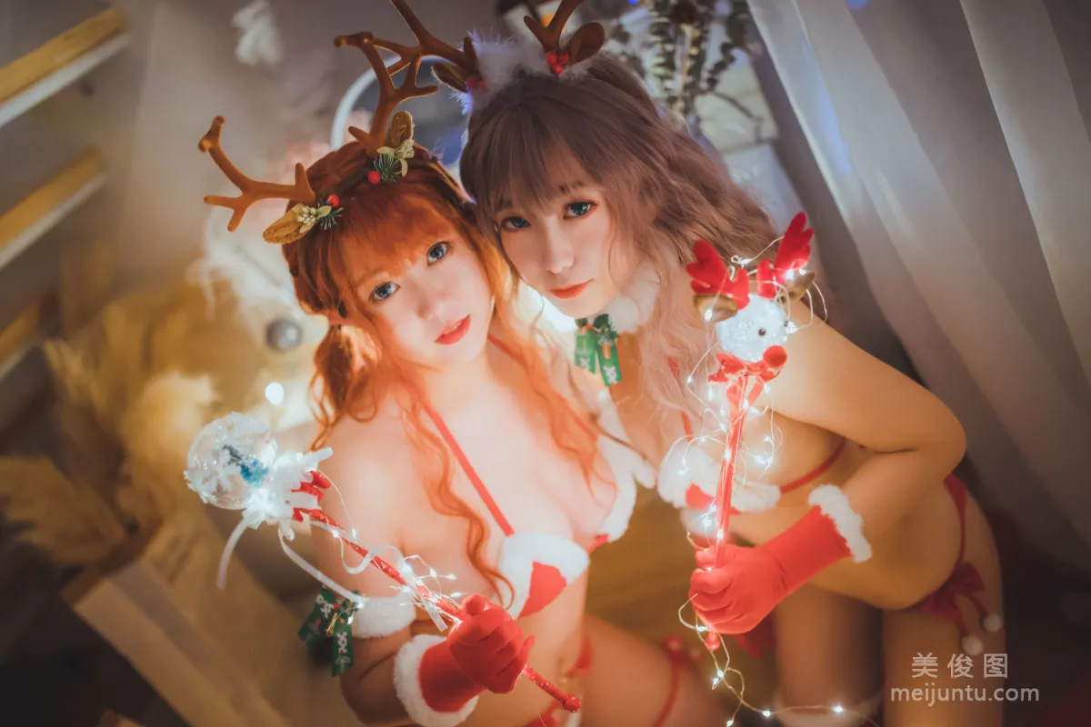 甜糖大魔王g&妖时雨harukaze 《圣诞恋歌双人麋鹿》 写真集7