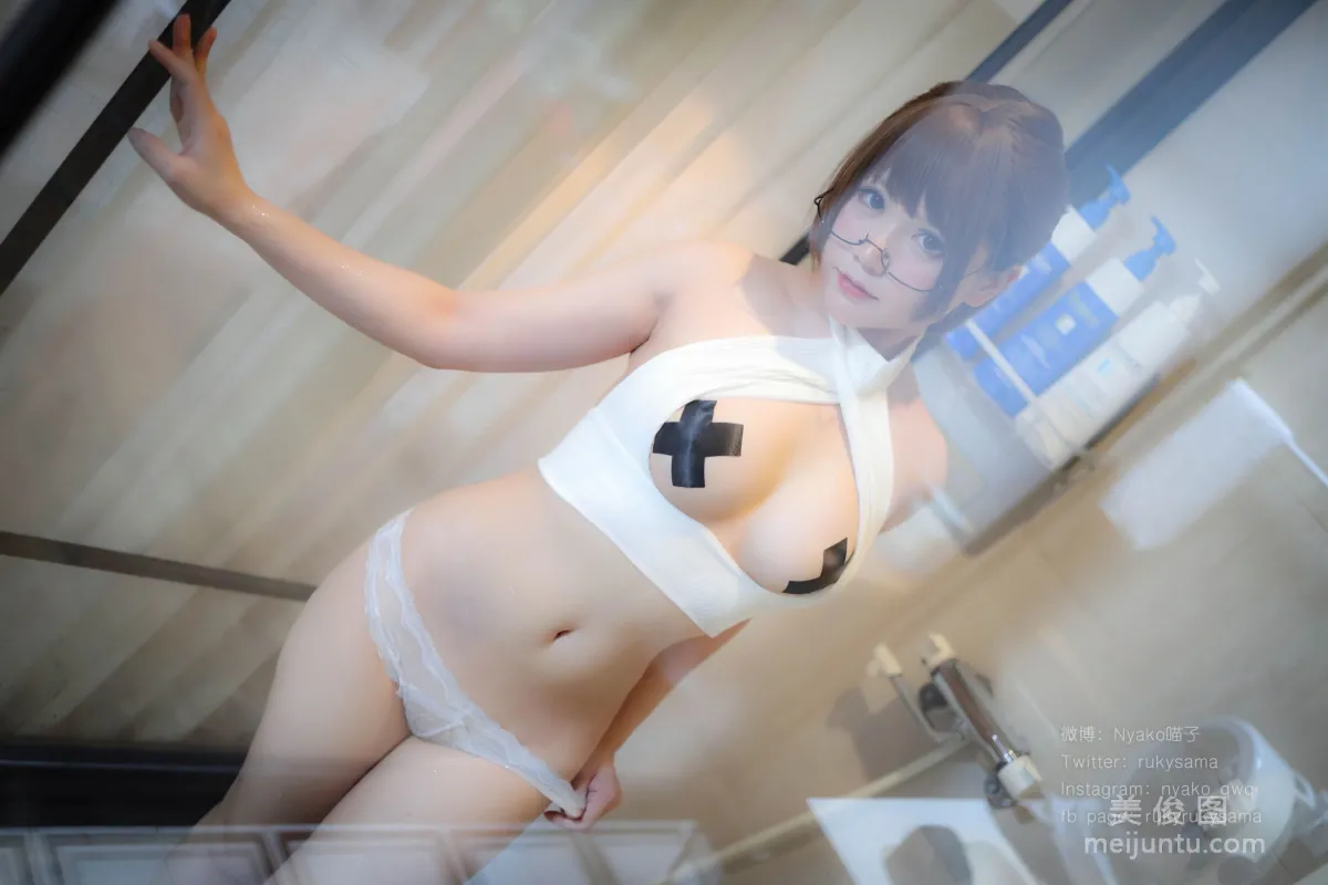 Nyako Miaozi, Black Stockings Uniform Glasses Girl, Photo Set photo 68