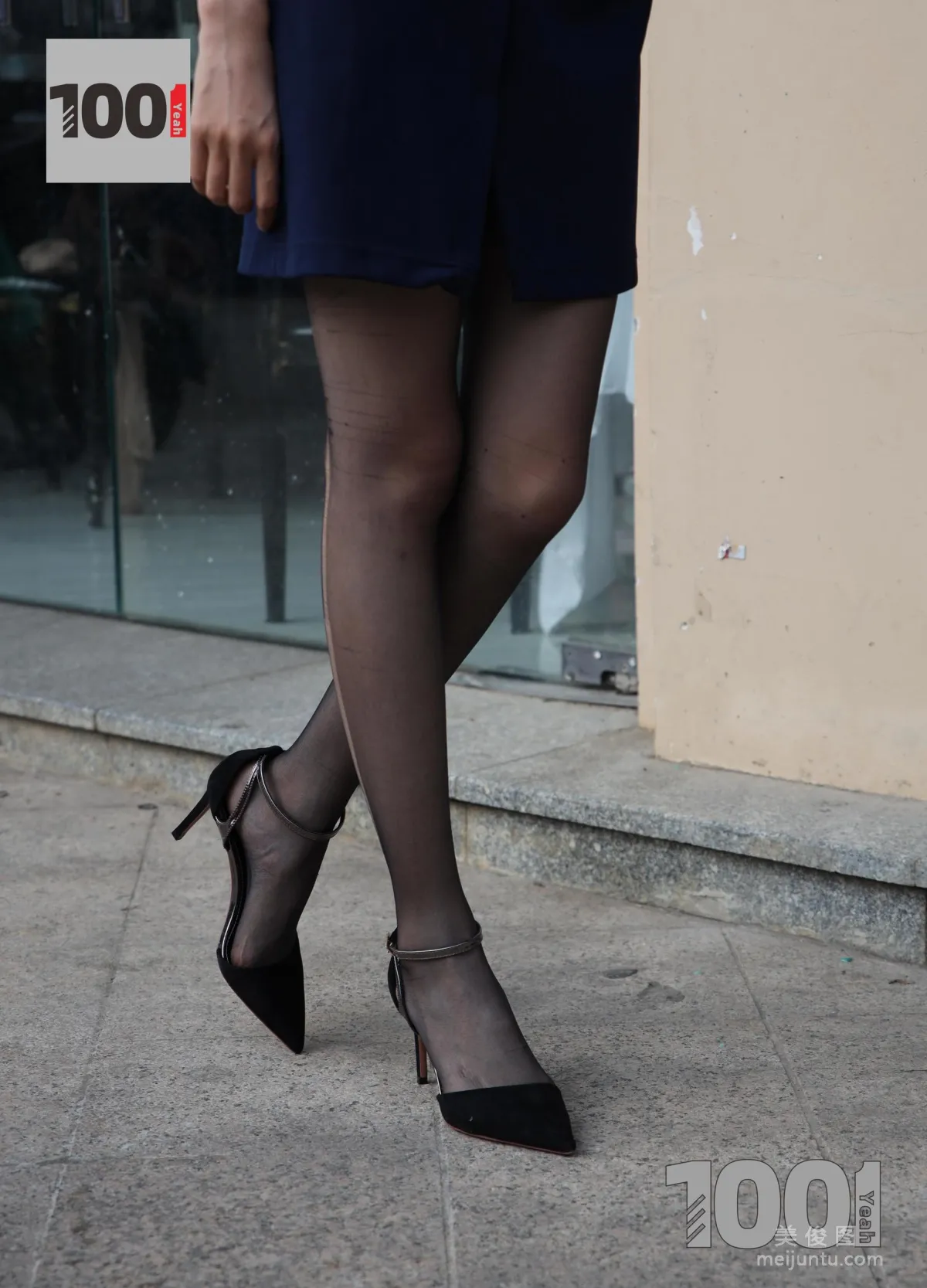 [One Thousand and One Nights] Model: Cao Mei Salesperson's Lunch Break 1 Street Snap Black Stockings Photo Set photo 67
