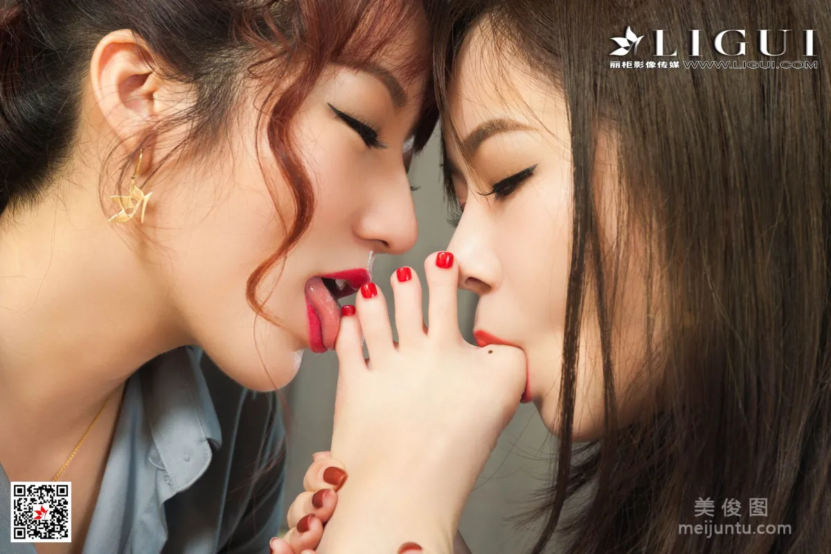 [麗櫃Ligui] Model 汐汐&amp;婷婷 《制服絲足誘惑》 寫真集 58