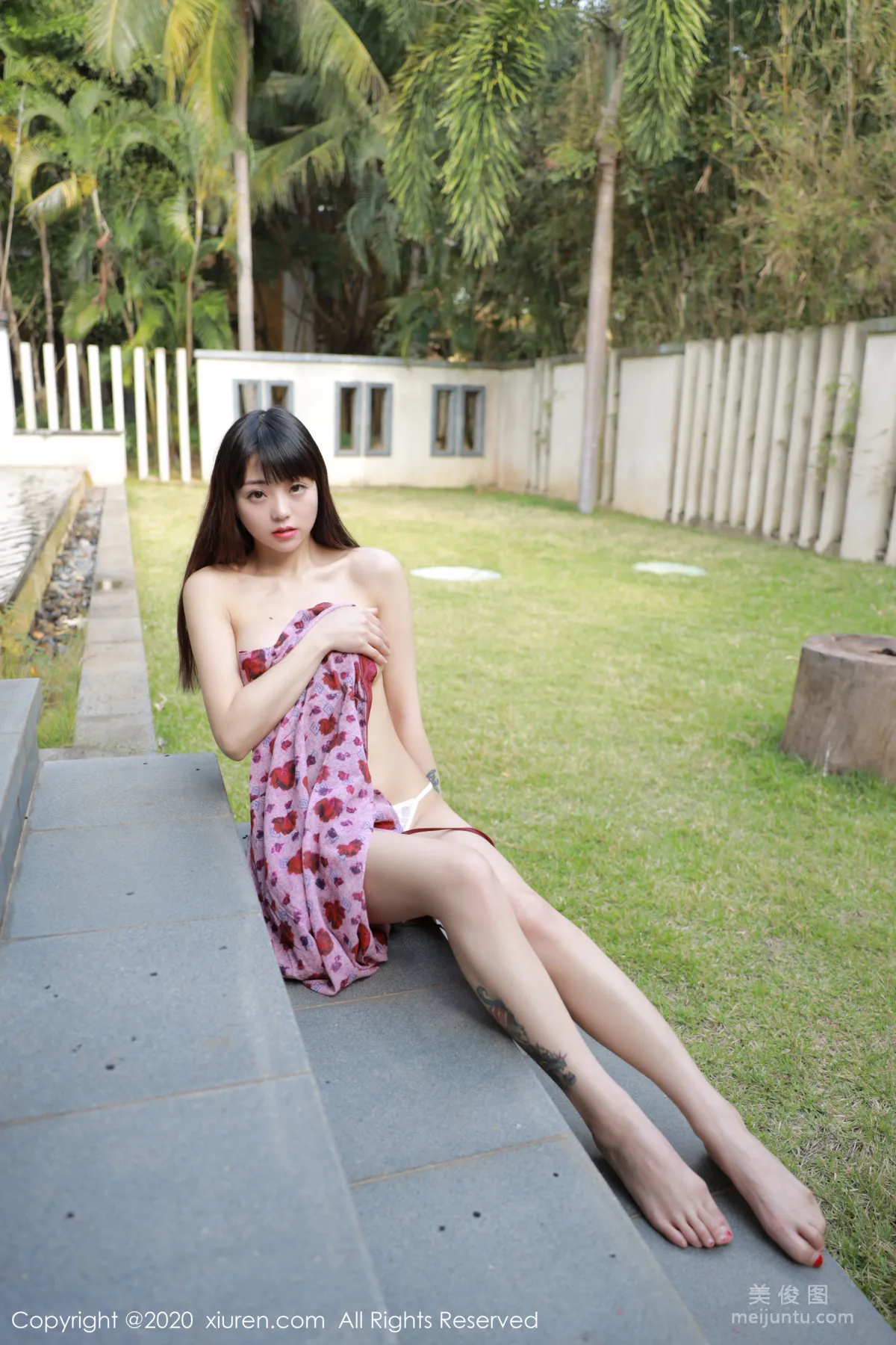 [XiuRen] No.2156 Xiaoshui blue Small Pleated Skirt Outdoor Shoot Series Photo Set photo 57