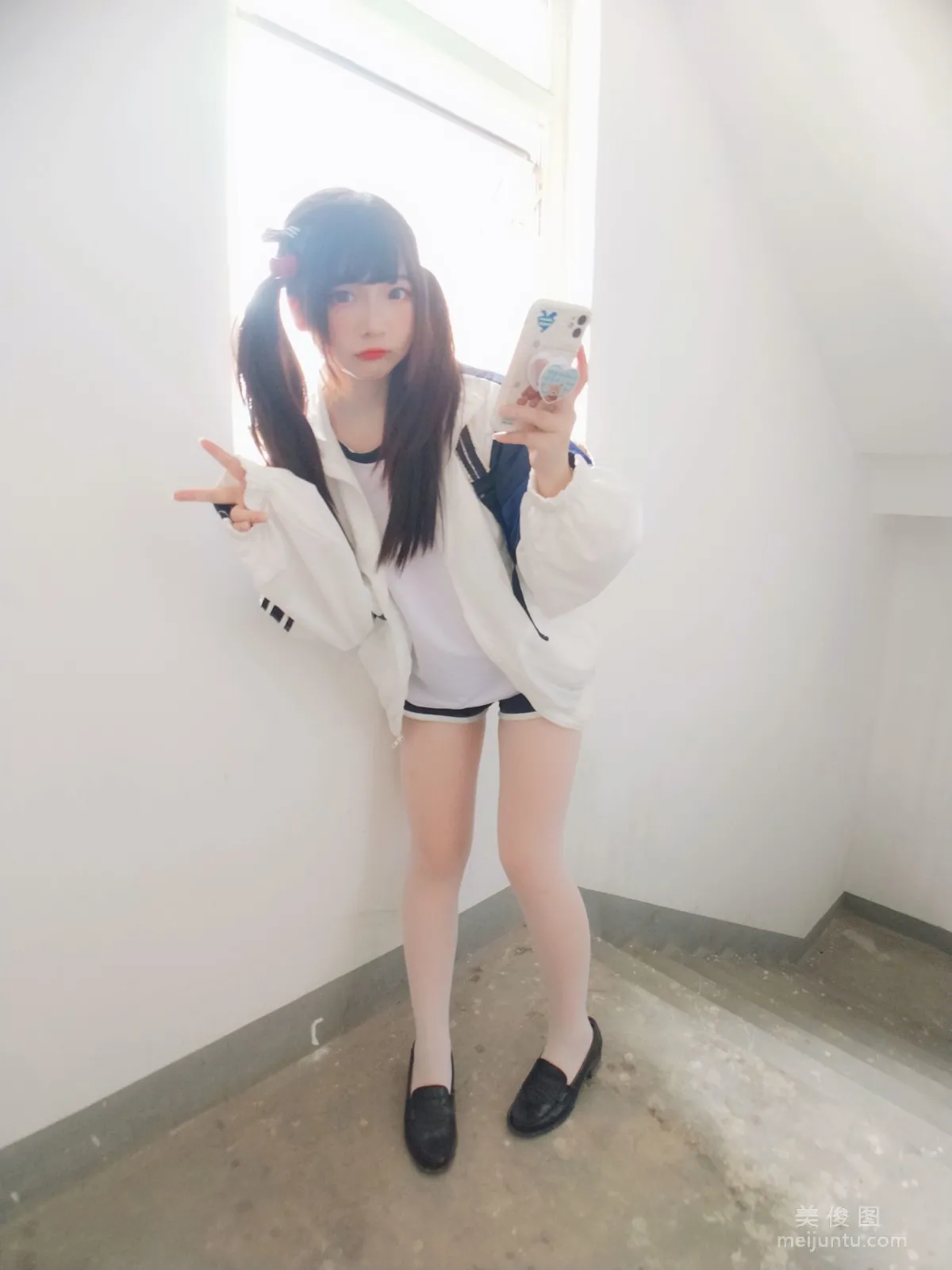 2D Beauty Guchuan kagura, White Stockings Gymnastics Uniform Photo Set photo 13