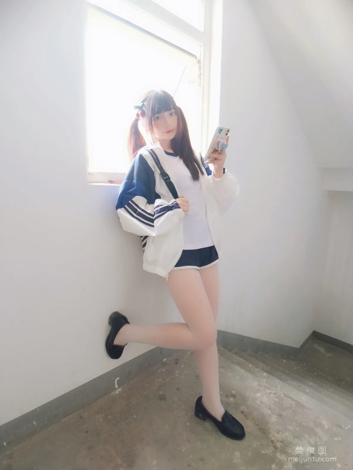 2D Beauty Guchuan kagura, White Stockings Gymnastics Uniform Photo Set photo 17