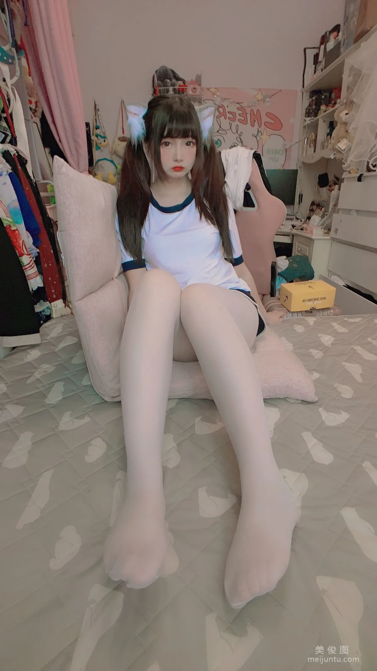 2D Beauty Guchuan kagura, White Stockings Gymnastics Uniform Photo Set photo 28