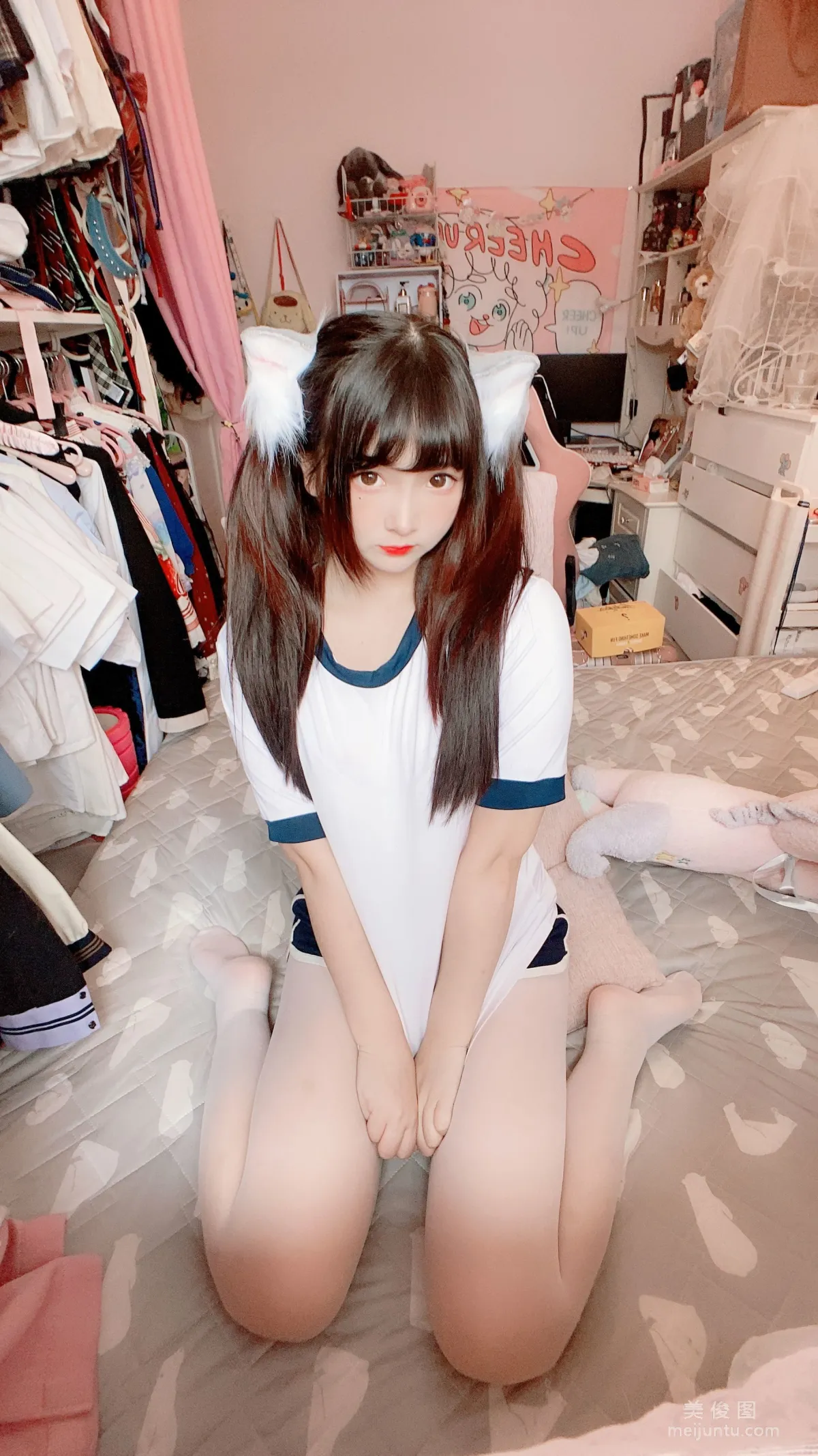 2D Beauty Guchuan kagura, White Stockings Gymnastics Uniform Photo Set photo 21