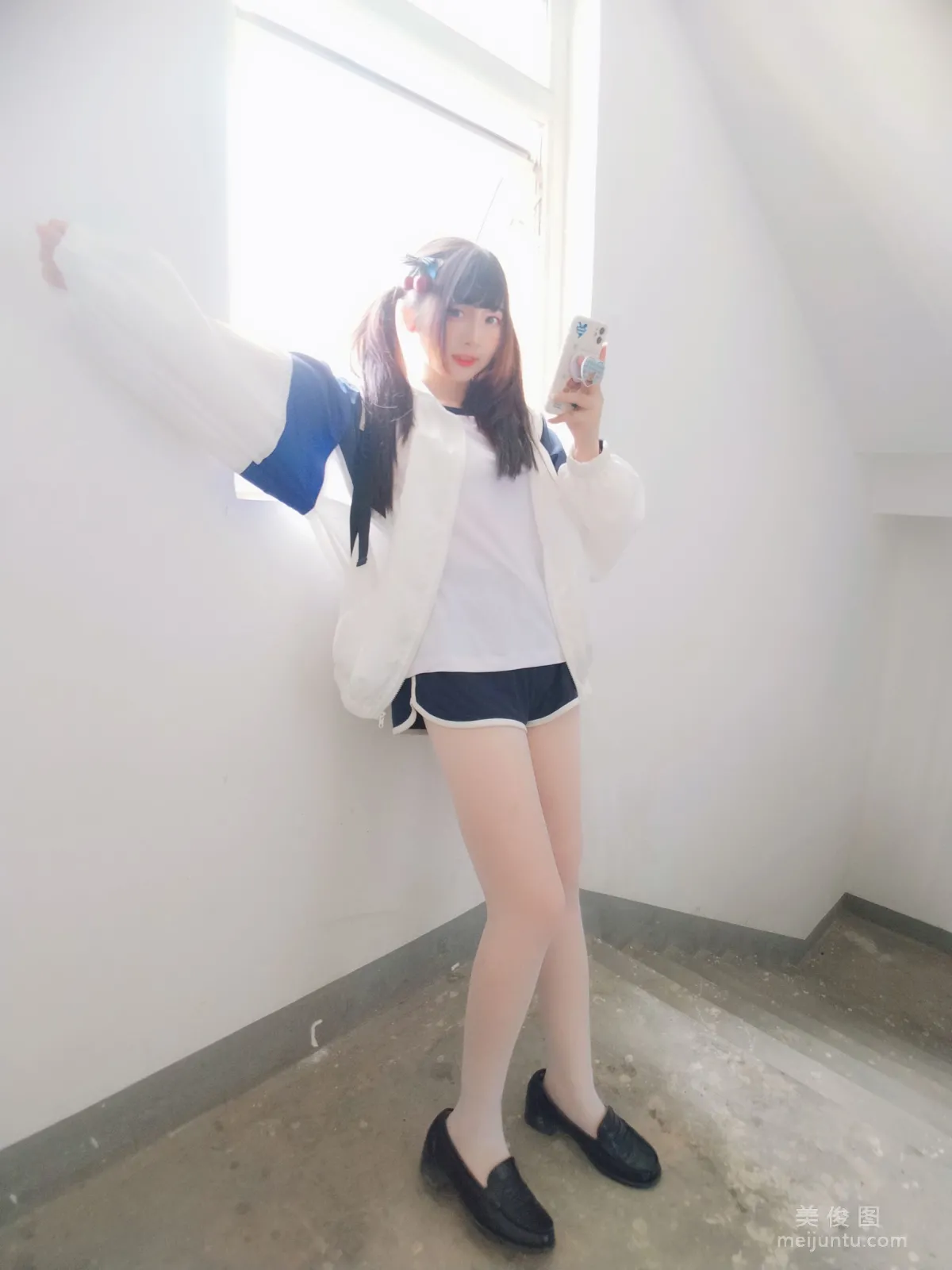 2D Beauty Guchuan kagura, White Stockings Gymnastics Uniform Photo Set photo 15