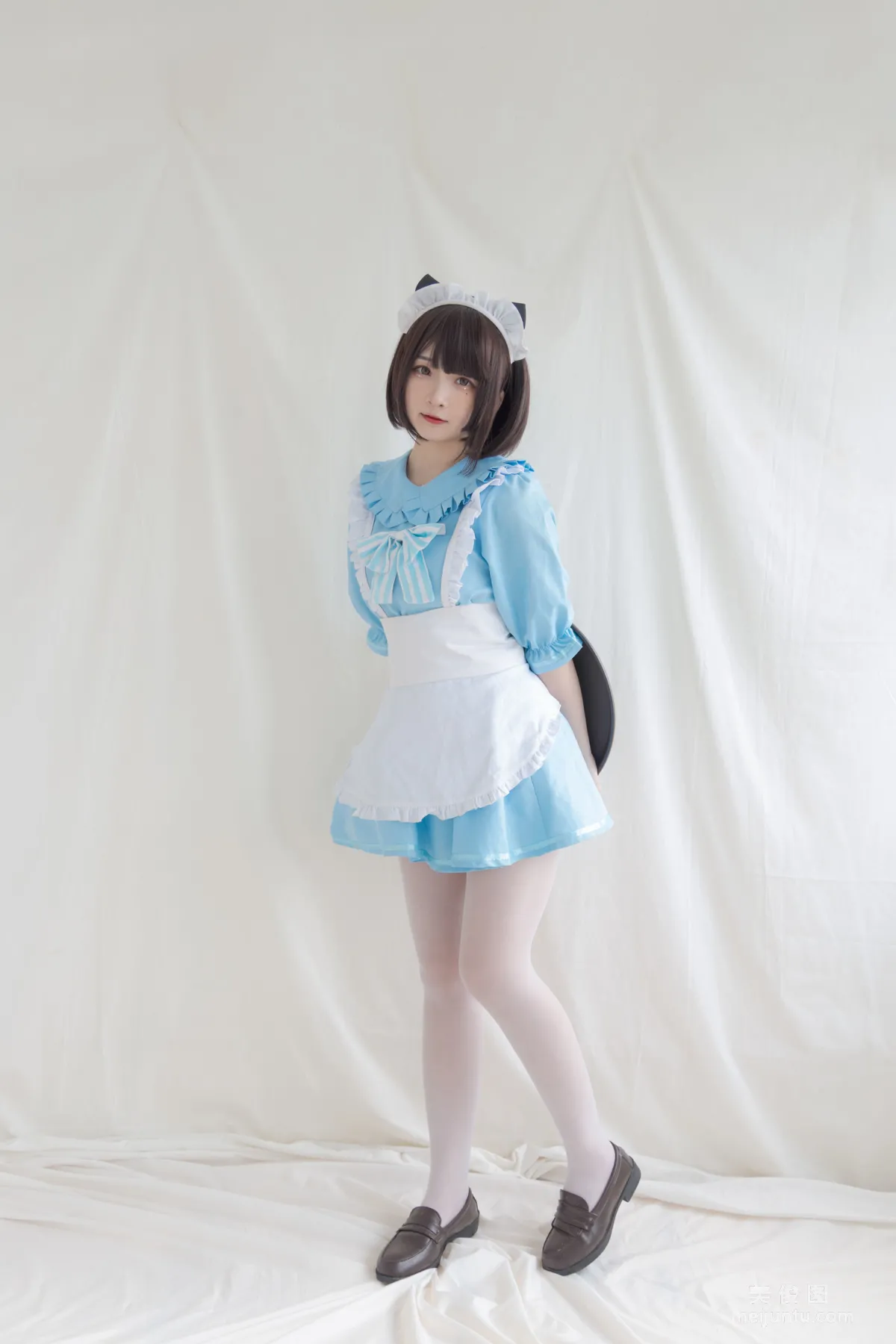 [COS福利] 二次元美女古川kagura 《蓝色小猫女仆》 写真集1