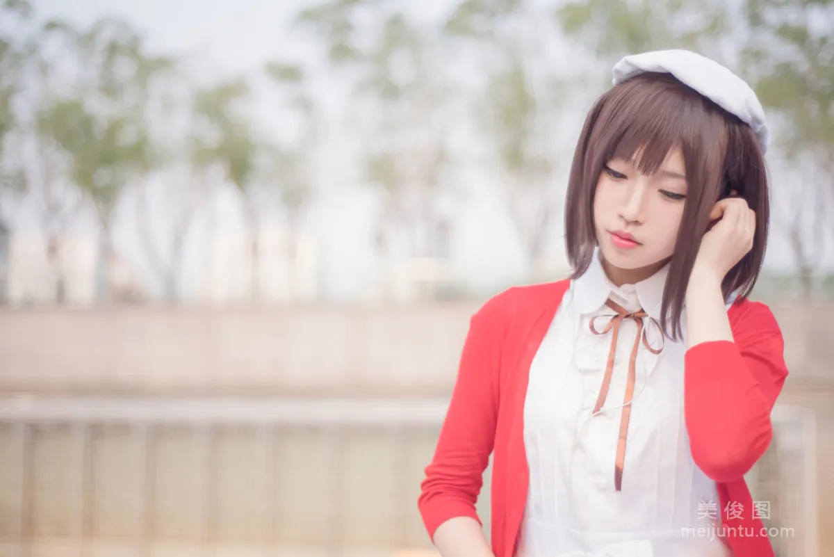 [COS Welfare] Cute Girl Baiyi Zijiao Zhu, Kato Megumi Photo Set photo 7