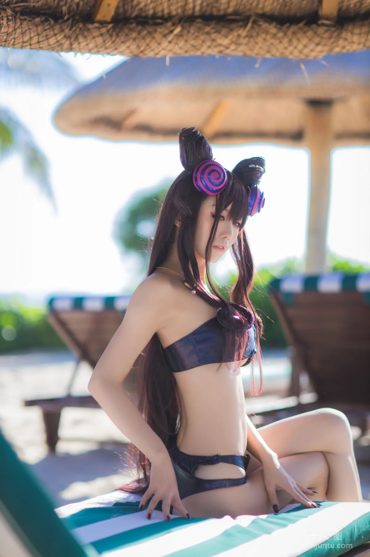 [COS] Anime Blogger Shui Miao aqua Purple Style Swimsuit Ver Photo Set photo 12