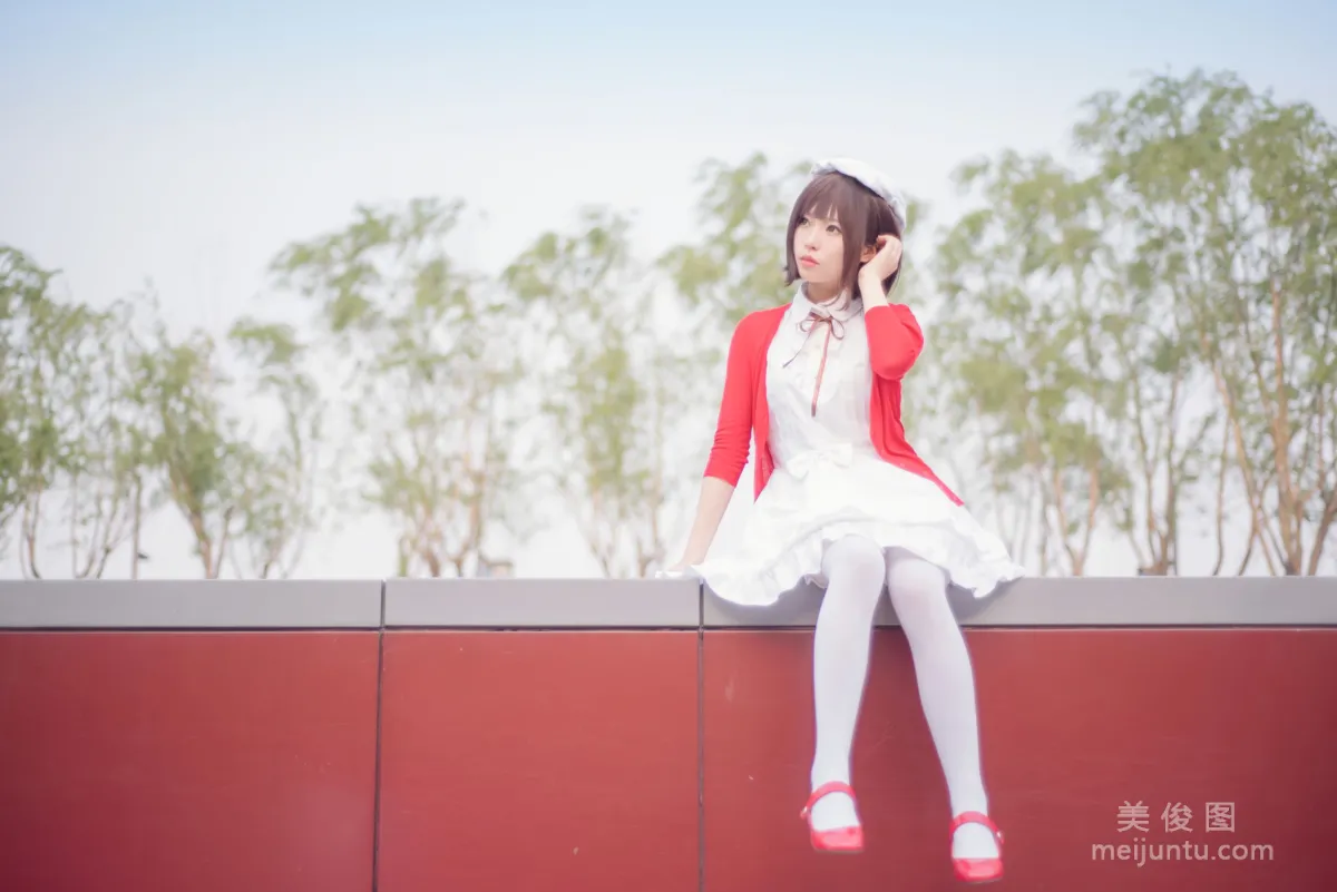 [COS Welfare] Cute Girl Baiyi Zijiao Zhu, Kato Megumi Photo Set photo 1