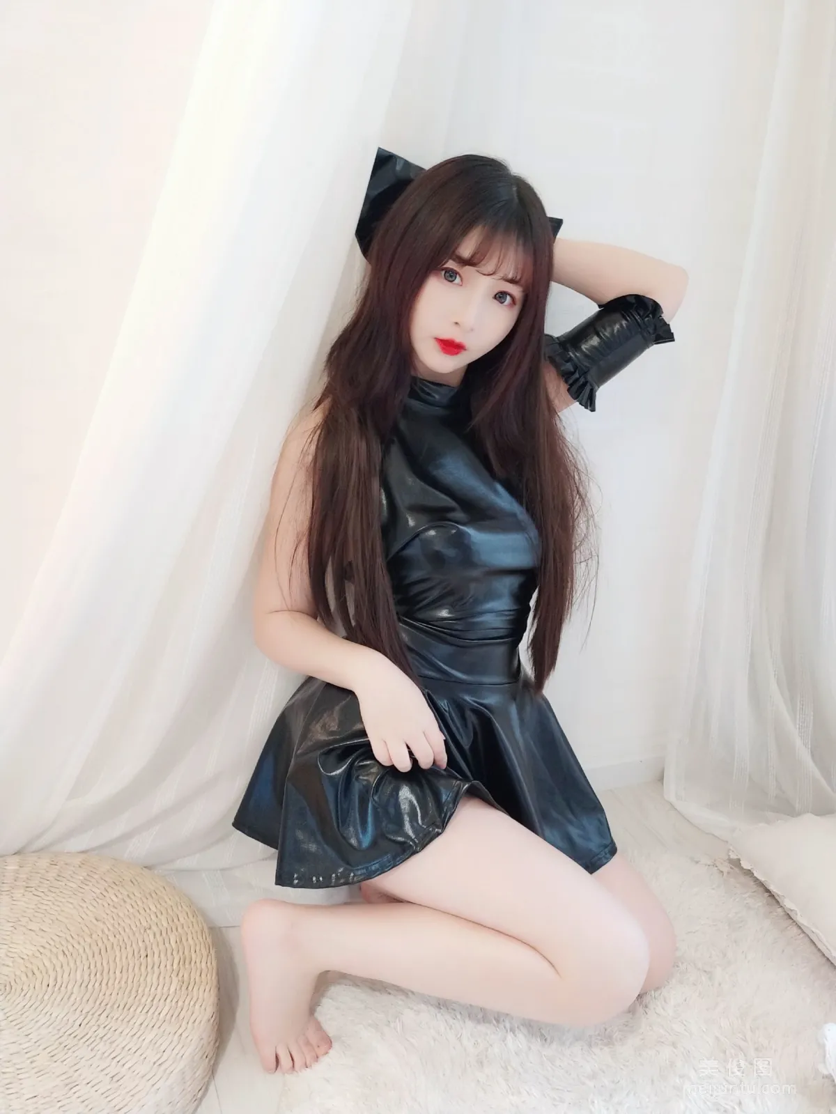 2D Beauty Guchuan kagura, Black Shiny Dress Photo Set photo 11