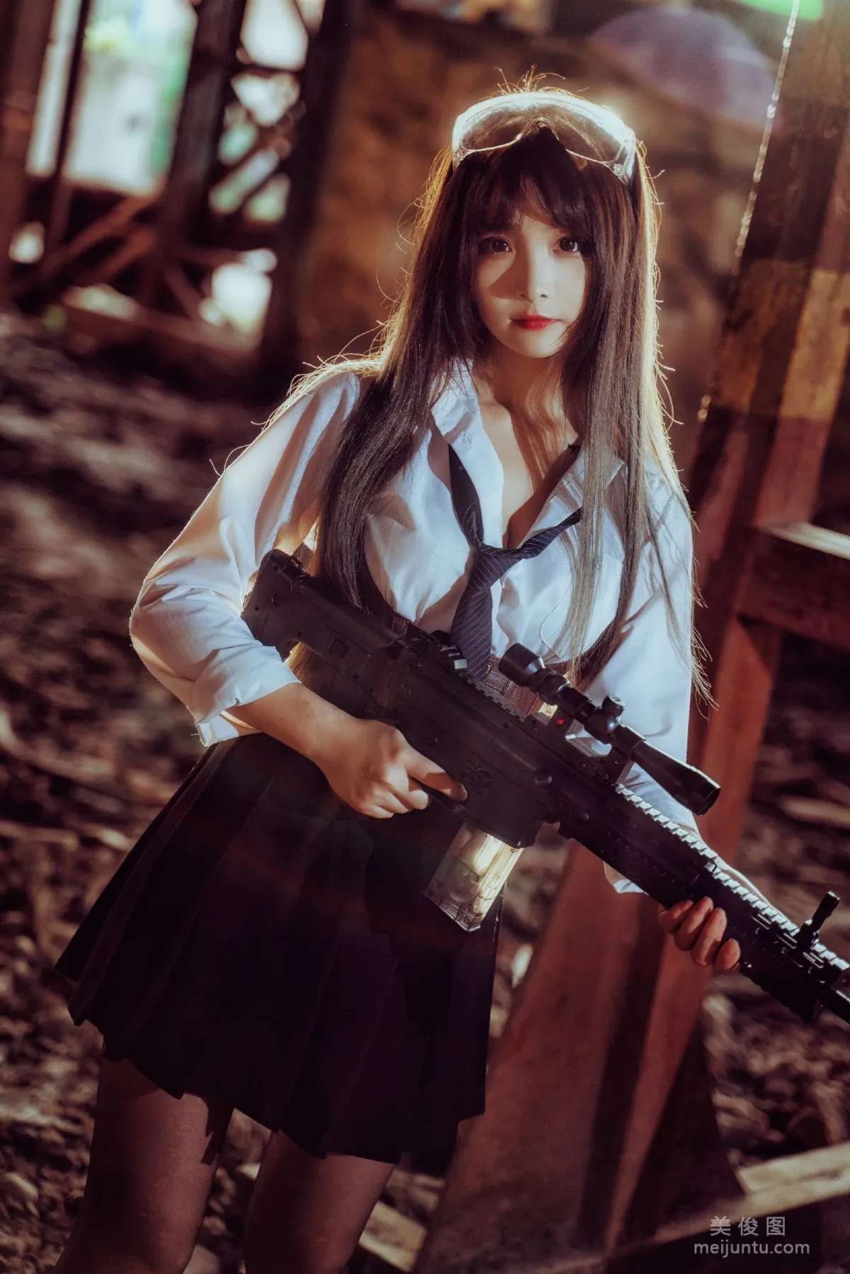 [COS] 2D Beauty Guchuan kagura, Armed JK, Photo Set photo 2